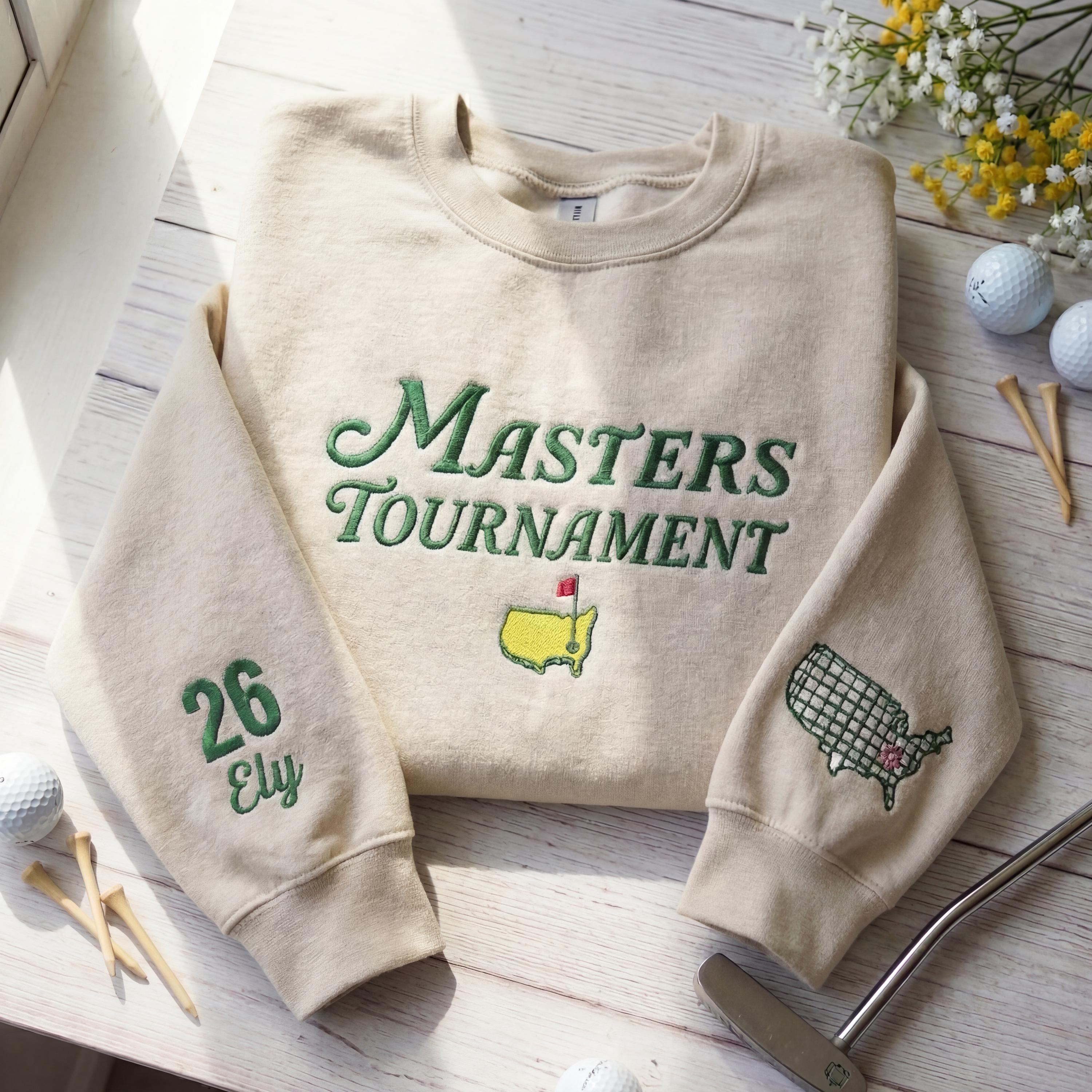 Embroidered Custom Masters Tournament 2026 Sweatshirt, Personalized Golf Sweatshirt, Golf Shirt, Augusta Georgia Gift, Golf Fan Name Apparel