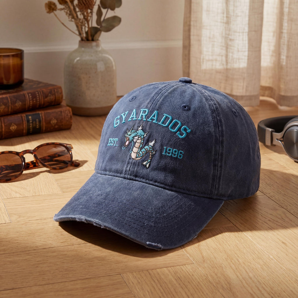 Custom Poke Anime Embroidered Vintage Hat – Personalized Character Baseball Cap, Retro Otaku Style Gift for Men & Women