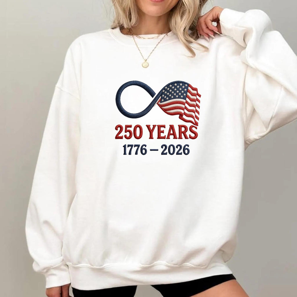 USA 250th Anniversary Embroidery Sweatshirt – FSL American Eagle Design | Semiquincentennial Patriotic Crewneck (Copy)