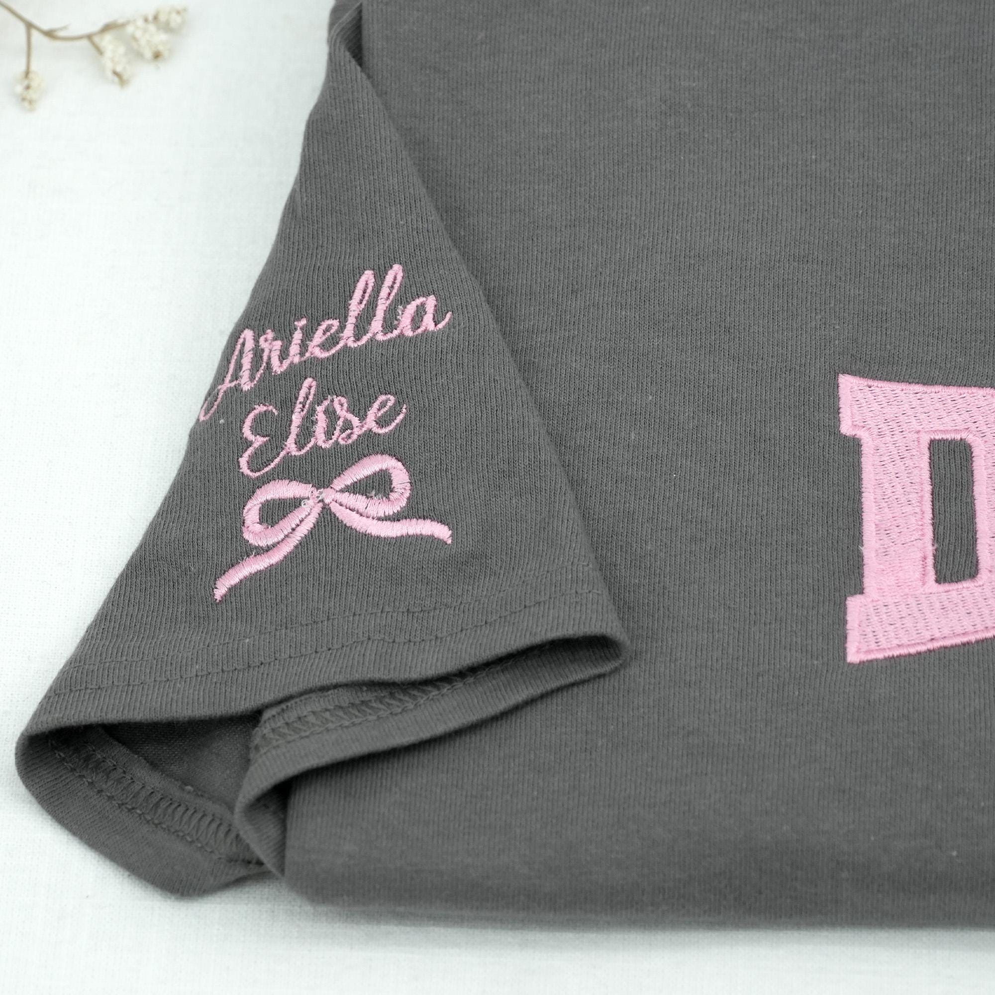 Expecting Girl Dad Shirt, Pregnancy Announcement Shirt for Dad, Embroidered Dad of Girls Shirt with Name, New Dad Gift