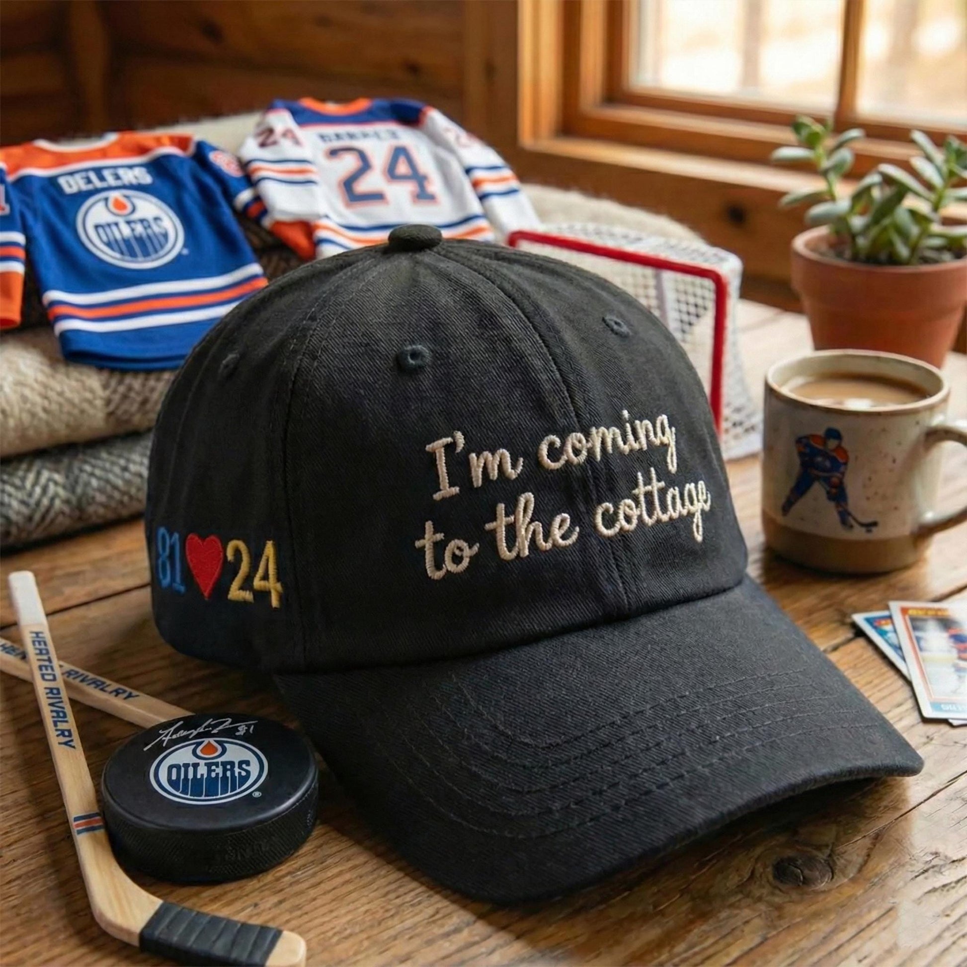 I'm Coming To The Cottage Embroidered Hat, Hockey Romance LGBT Hockey Fan Gift Heated Movie Rivalry Hat, Shane and Ilya, heated rivalry hats