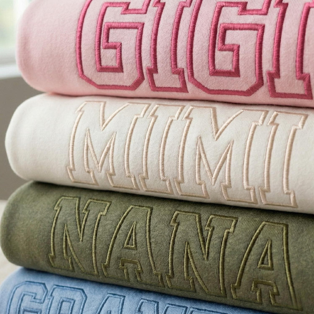 Grandma Sweatshirt Embroidered, Gigi Mimi Nana Sweatshirt, Mother’s Day Gift for Grandma, Personalized Grandma Crewneck