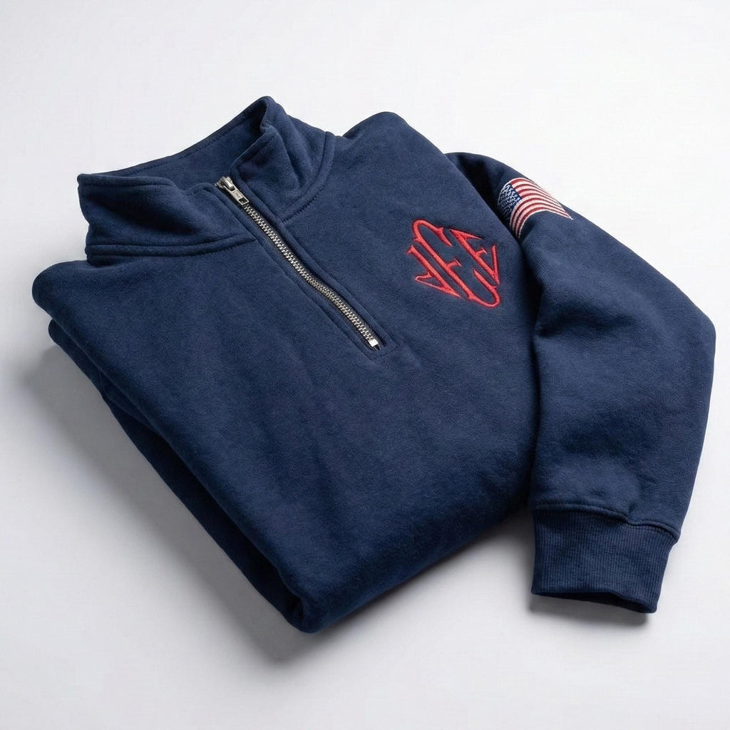 Embroidered J.E.E. Epstein Quarter Zip Sweatshirt, Viral Meme Jeffrey JEE Monogram Unisex Sweater, Jeffrey Epstein Embroidery Merch