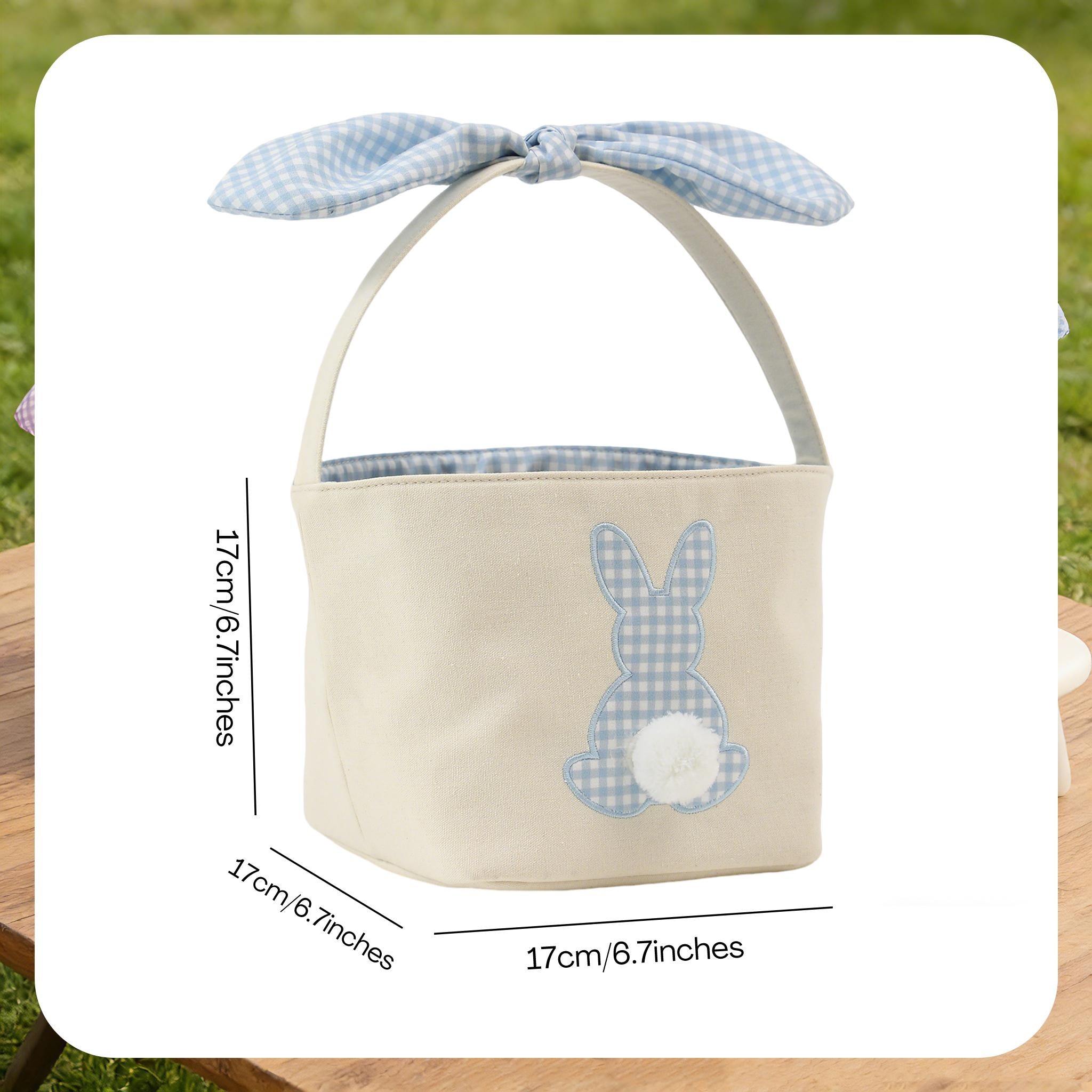 Personalized Easter Basket, Embroidered Name, Bunny Rabbit Basket, Easter Egg Hunt Basket, Easter Gift for Kid