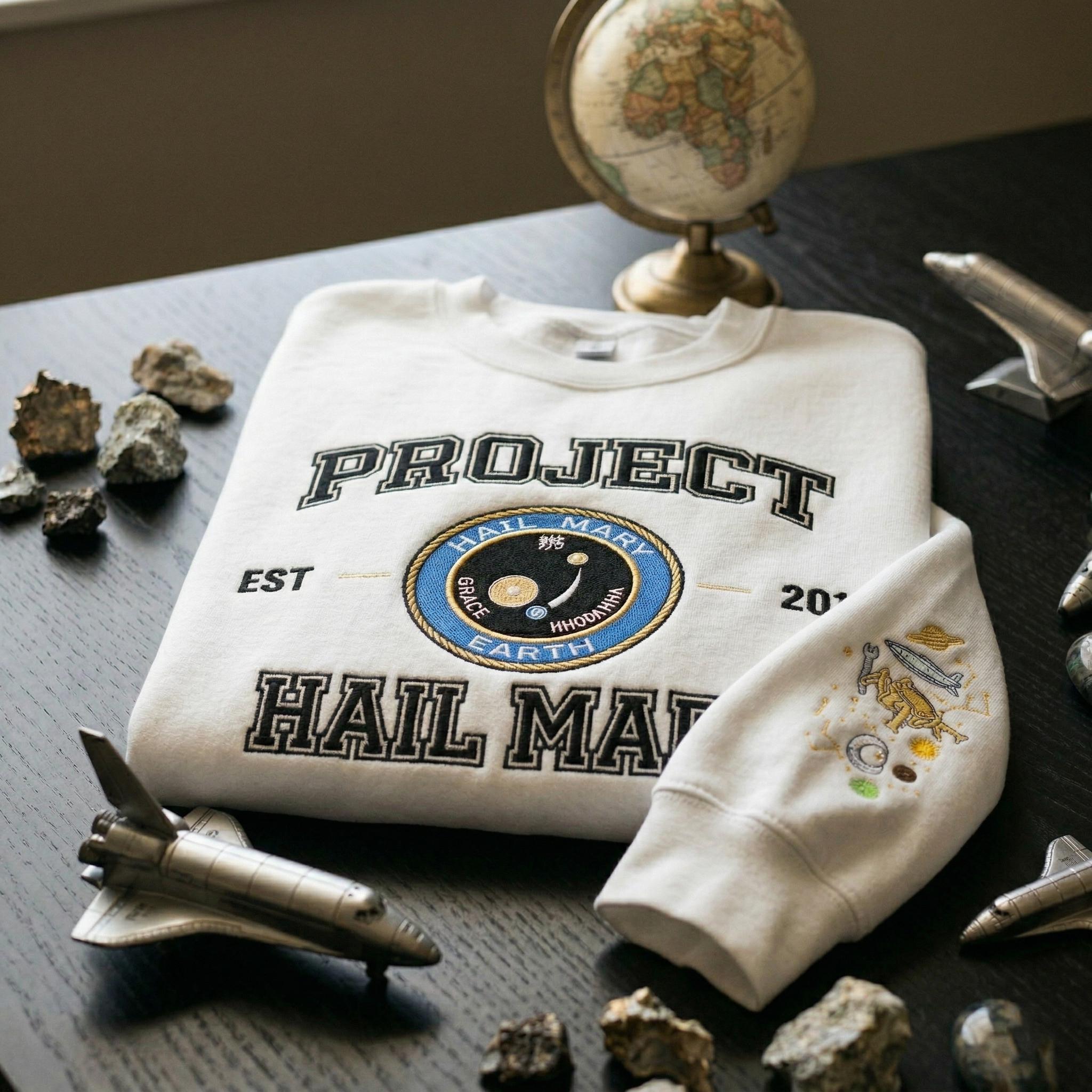 Embroidered Erid Planet Project Hail Mary Shirt, Rocky Amaze Amaze Amaze Embroidery Shirt, Sci-fi Fantasy Bookish Sweater, Book Lovers Gift