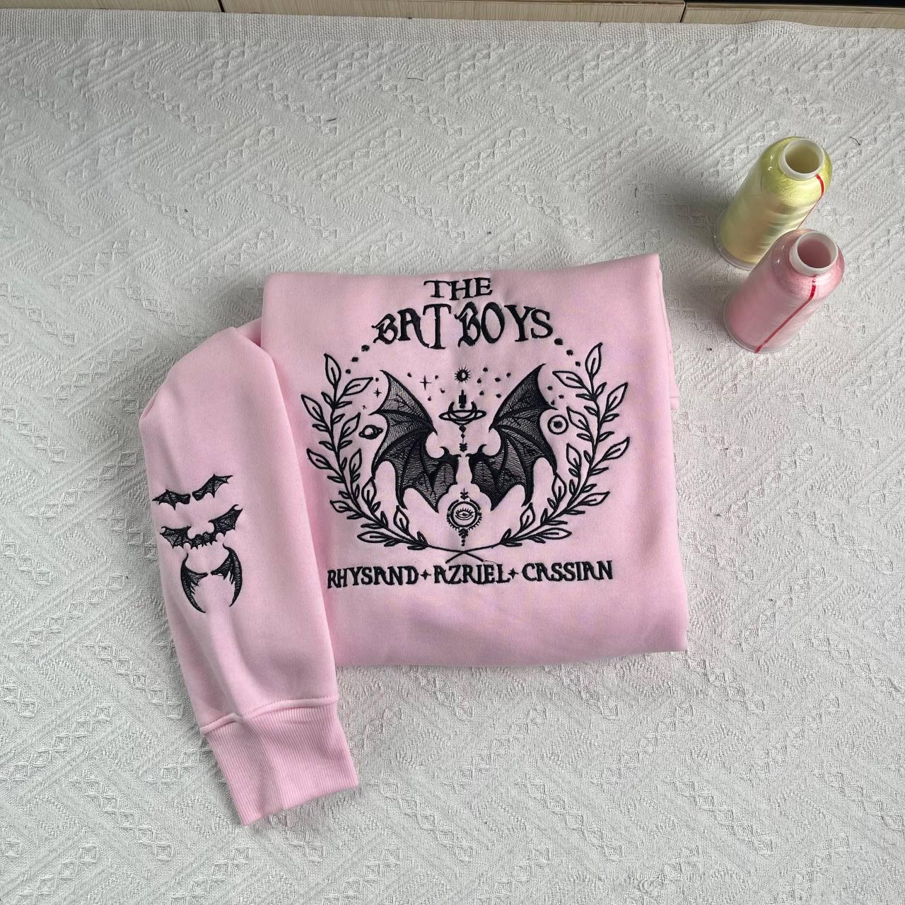 Bat Boys Embroidered Sweatshirt, Acotar Velaris Hoodie, Bookish Fan Gift
