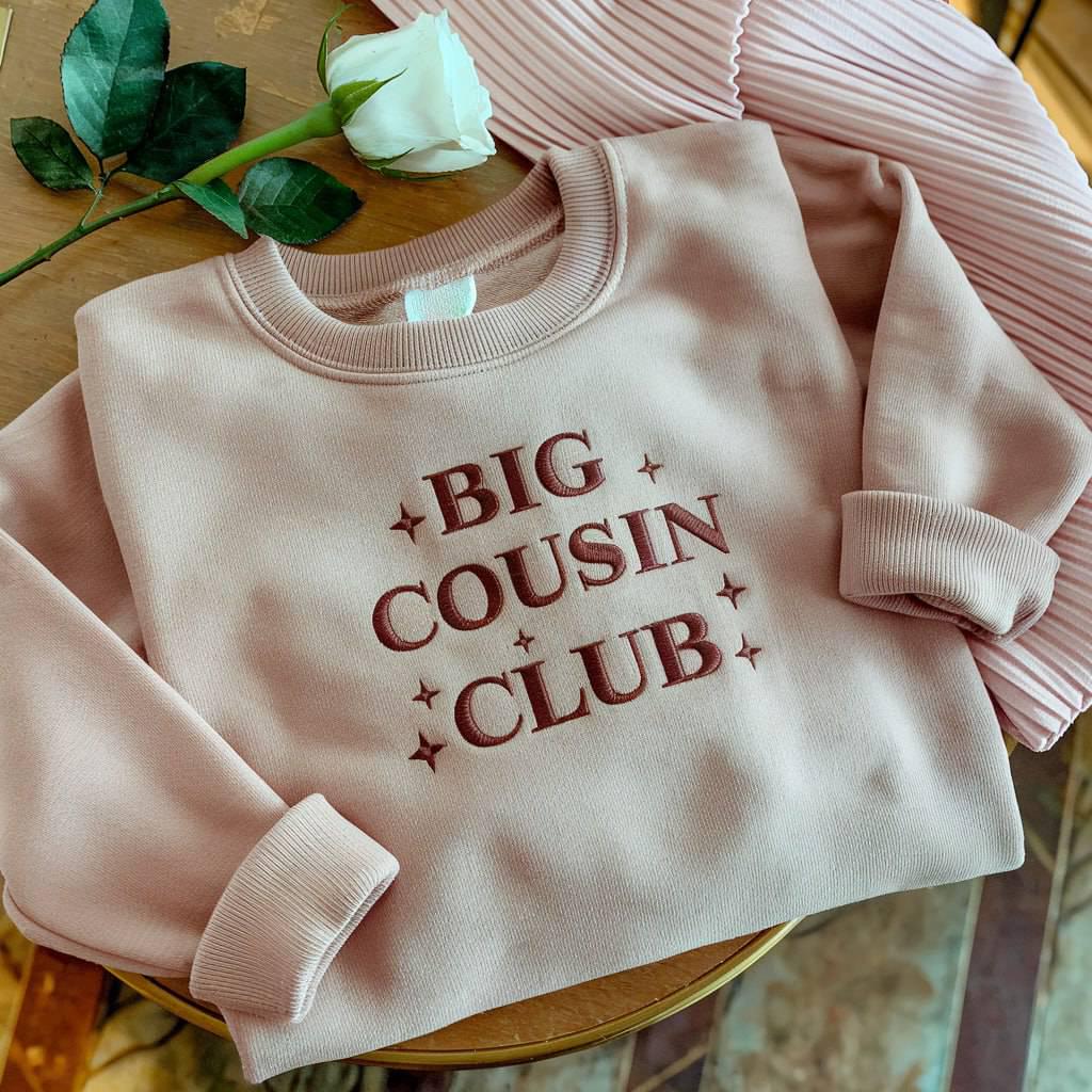 Big Cousin Embroidered Sweatshirt, Big Cousin Toddler, Big Cousin Sweatshirts Pregnancy Announcement, Baby Announcement, Baby Shower Gift