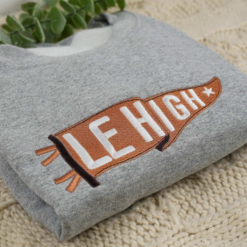Custom Embroidered Pennant Sweatshirt, Team Name Hoodie, High School College Shirt, Game Day Gift, Personalized Friend Gift