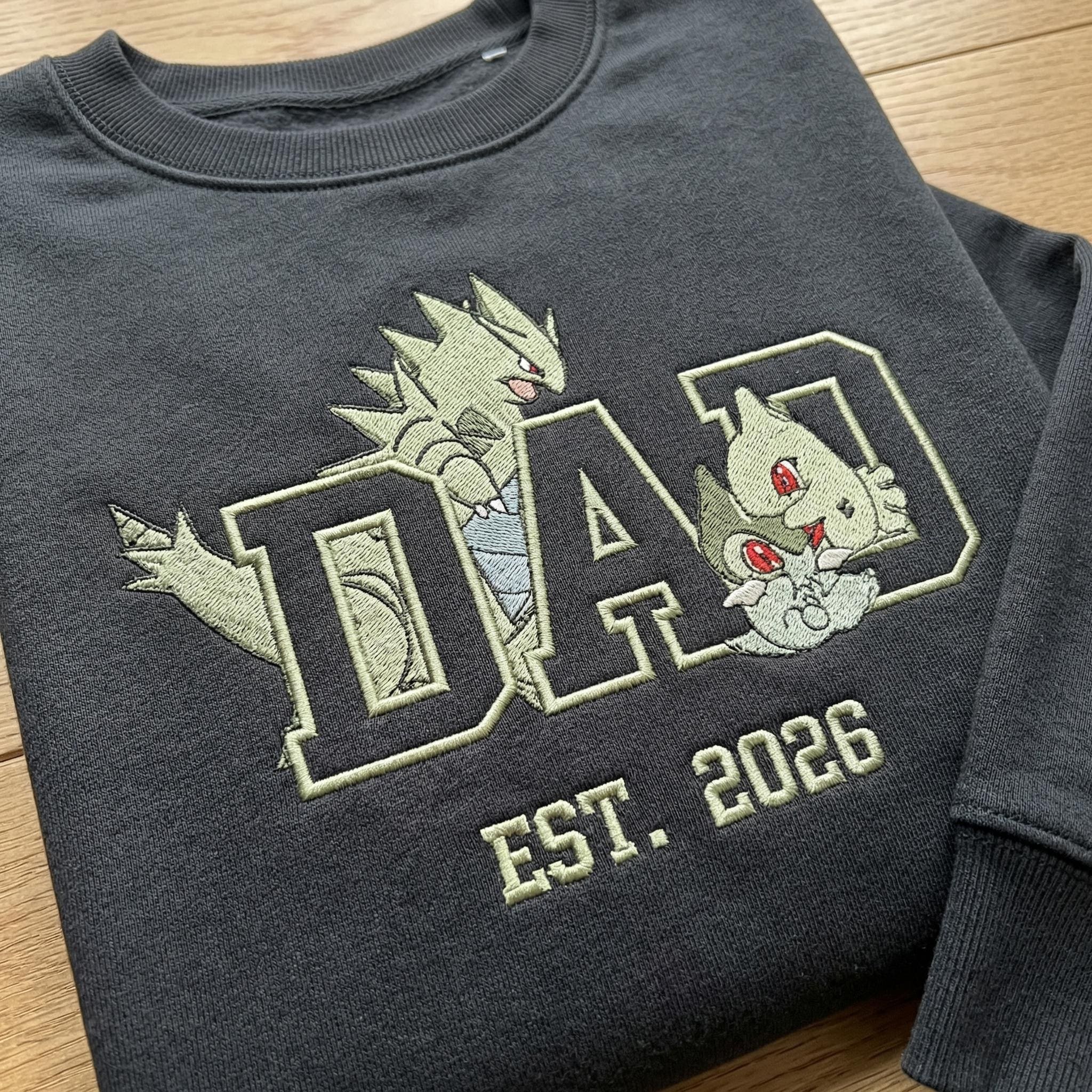 Custom Dad Embroidered Sweatshirt, Anime Mom Tee, Vintage 90s Manga Shirt, Father’s Day Gift, Birthday Gift for Him