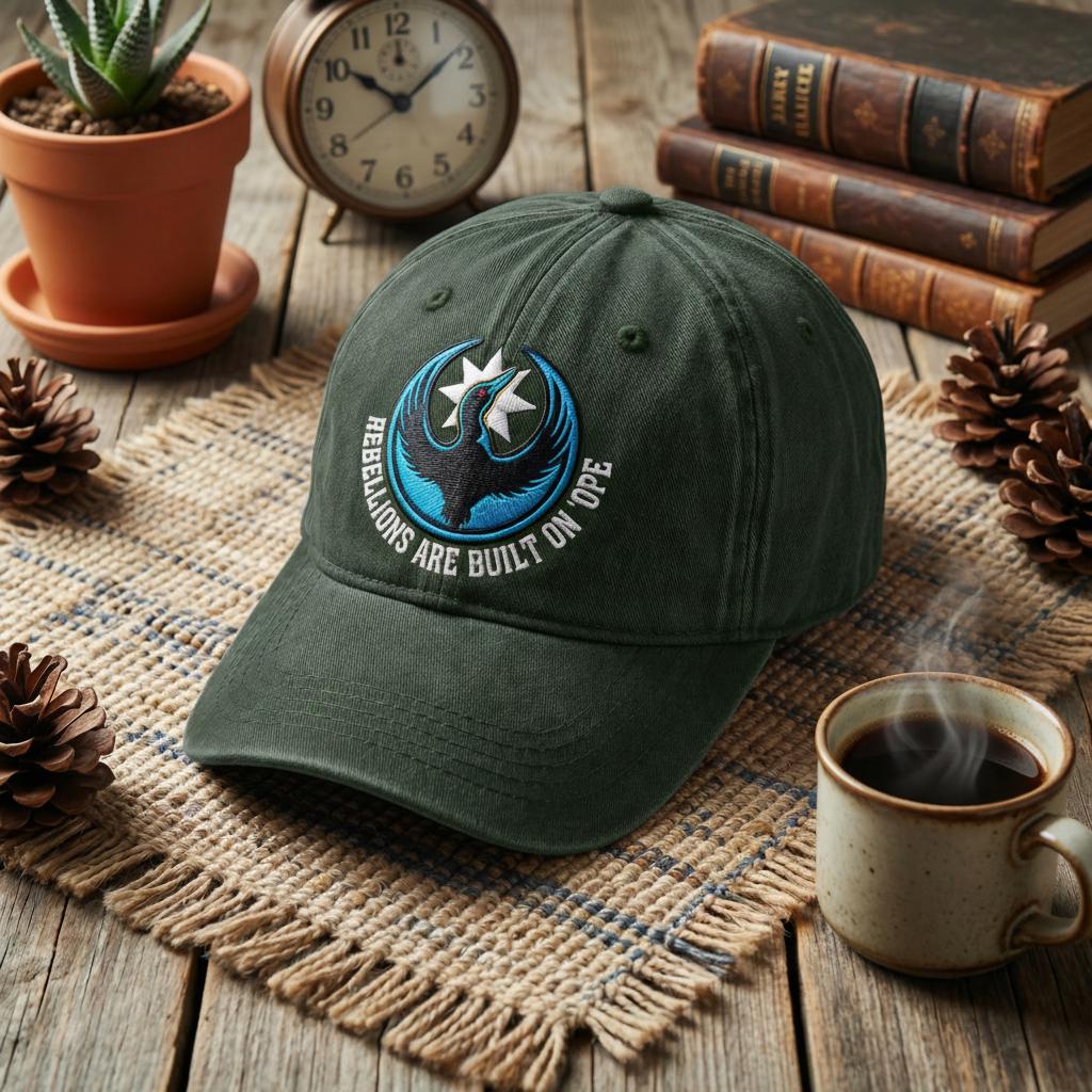 Embroidered Rebellions Are Built On Hope Hat, Minnesota Rebel Alliance Political Hat, MN State Bird Loon Protest + Resistance Hat
