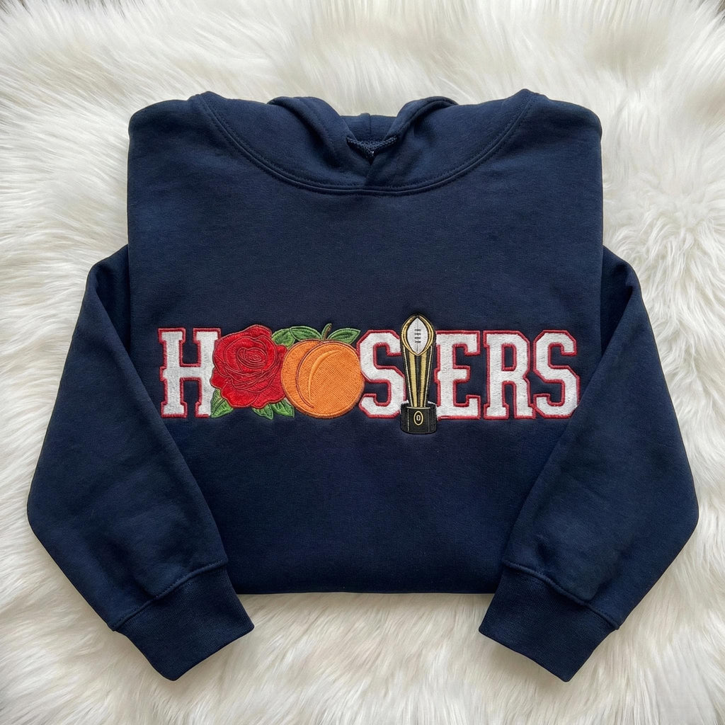 Embroidered Indiana Football 25–26 National Champs Sweatshirt, Trendy Game Day T-Shirt, Unisex Hoodie, College Football Fan Gift