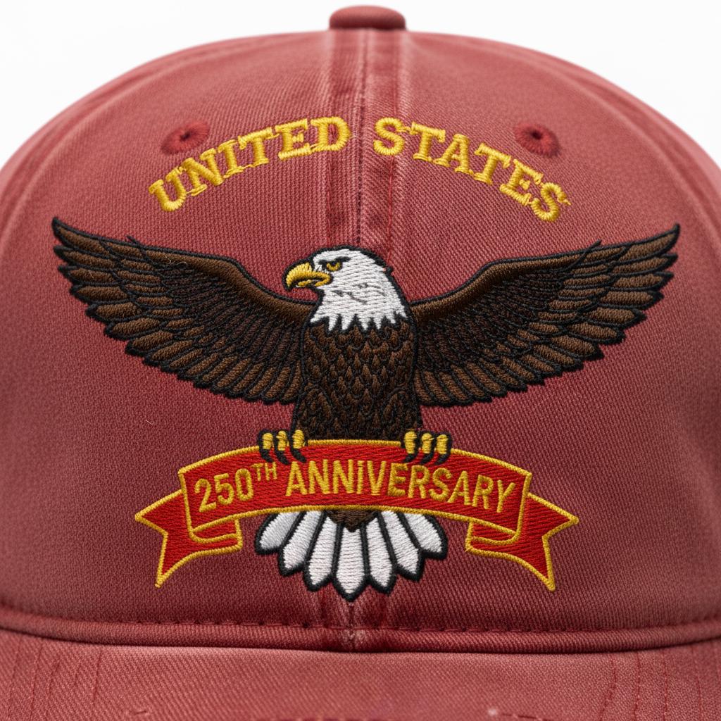 United States 250th Anniversary Patriotic Bald Eagle Embroidered Unstructured Dad Hat