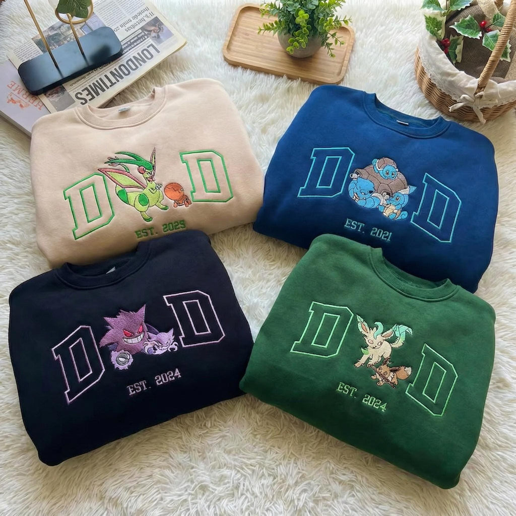 Custom PokeMom Embroidered Shirt, Mother's Day Gift, Birthday Gift For Mom, Pocket Beast, Personalized Anime Characters Sweatshirt