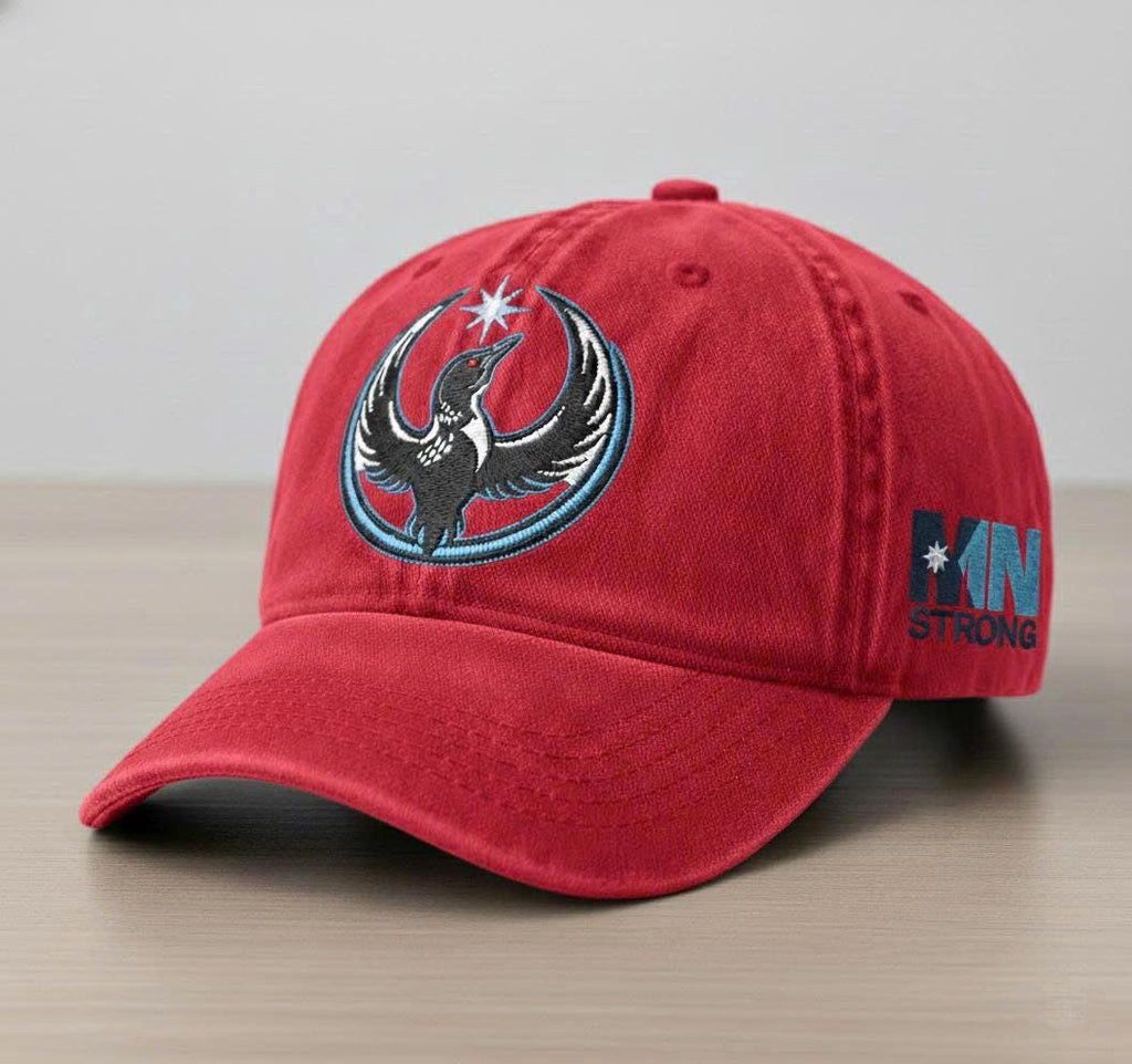 Minnesota Rebel Alliance Embroidered Hat, MN State Bird Loon Resistance Cap, Political Protest Baseball Cap, Minnesota Starbird Dad Hat