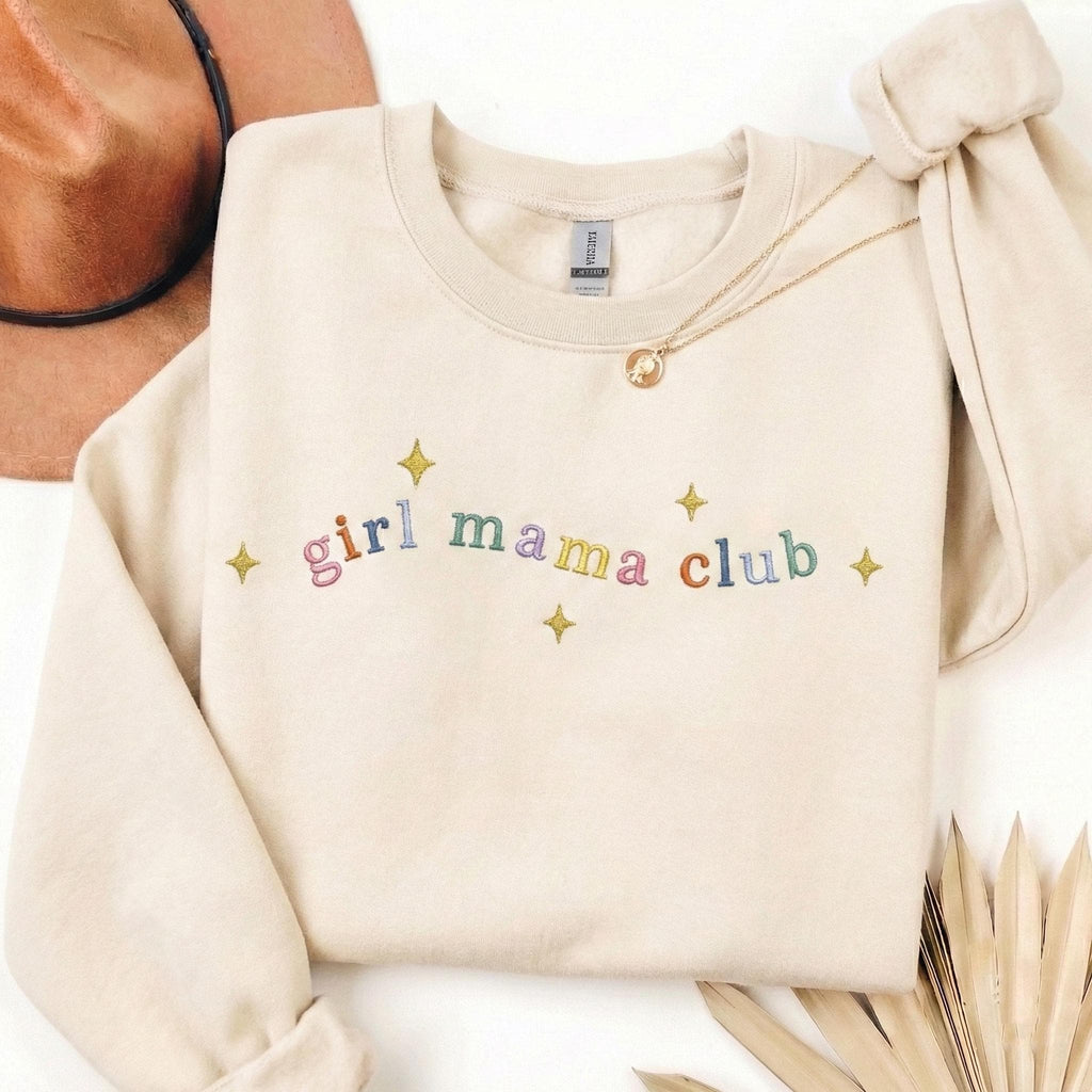 EMBROIDERED In My Girl Mama Era Sweatshirt, Coquette Mama Shirt, New Mom Sweatshirt, Girl Of Mom, Cool Moms Club Shirt, Girl Mama Sweatshirt