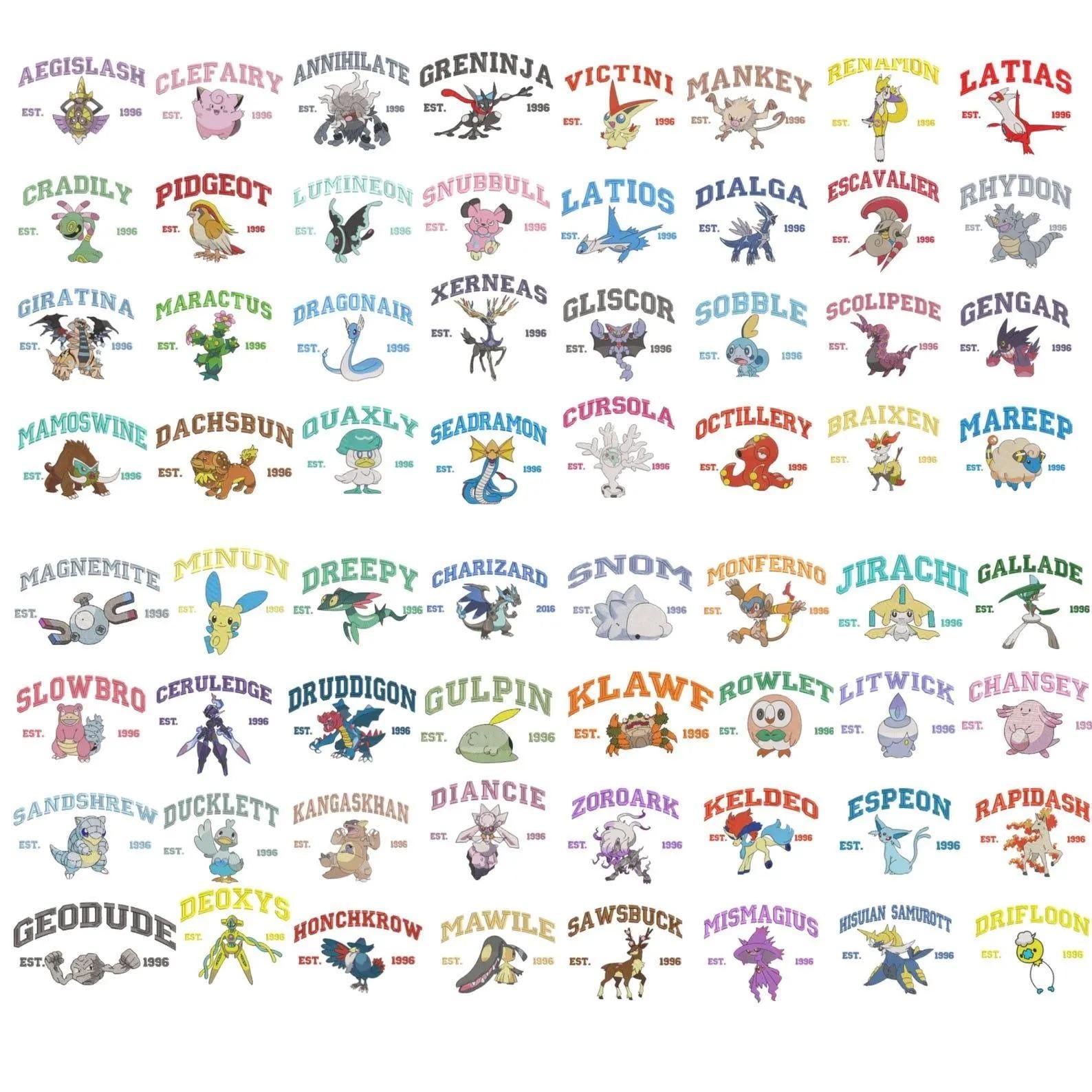 Custom Poke Anime Embroidered Quarter Zip Sweatshirt, Personalized Character Sweater, Gift for Her & Him