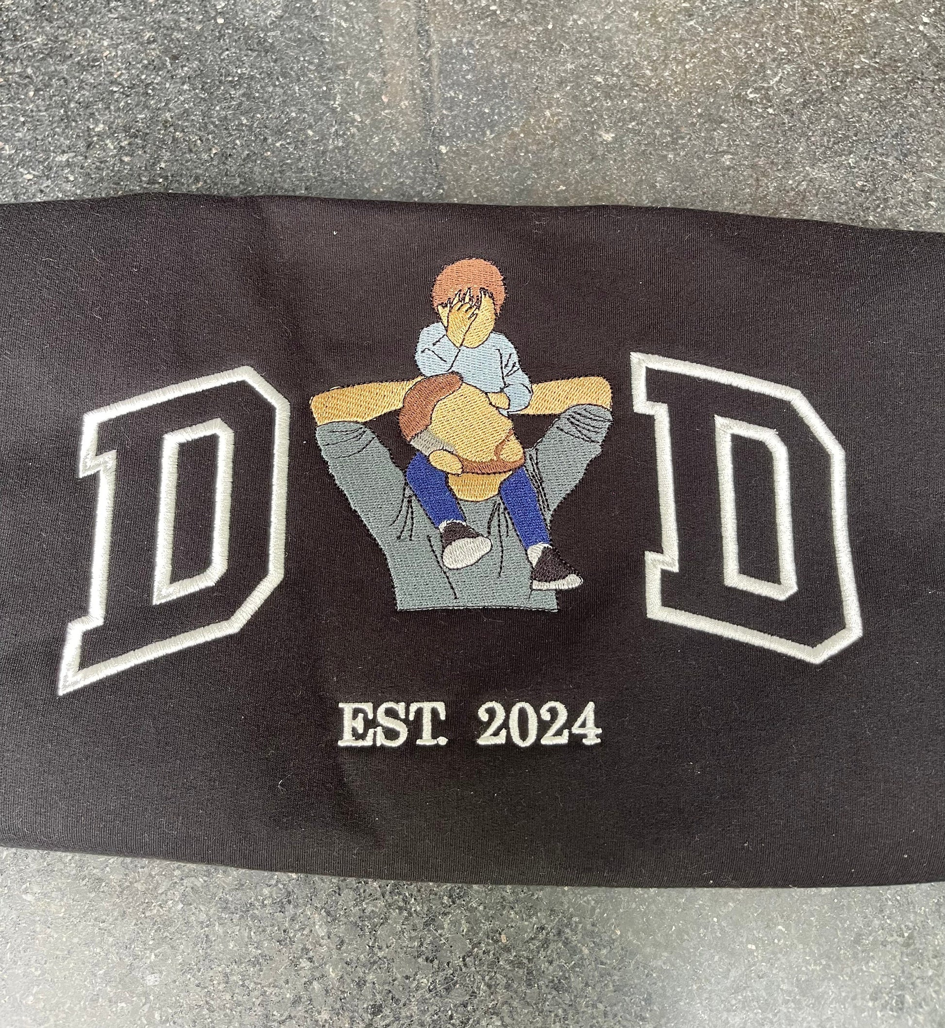 Embroidered Dad Shirt, Custom Father Embroidered T-Shirt, Personalized Photo Shirt