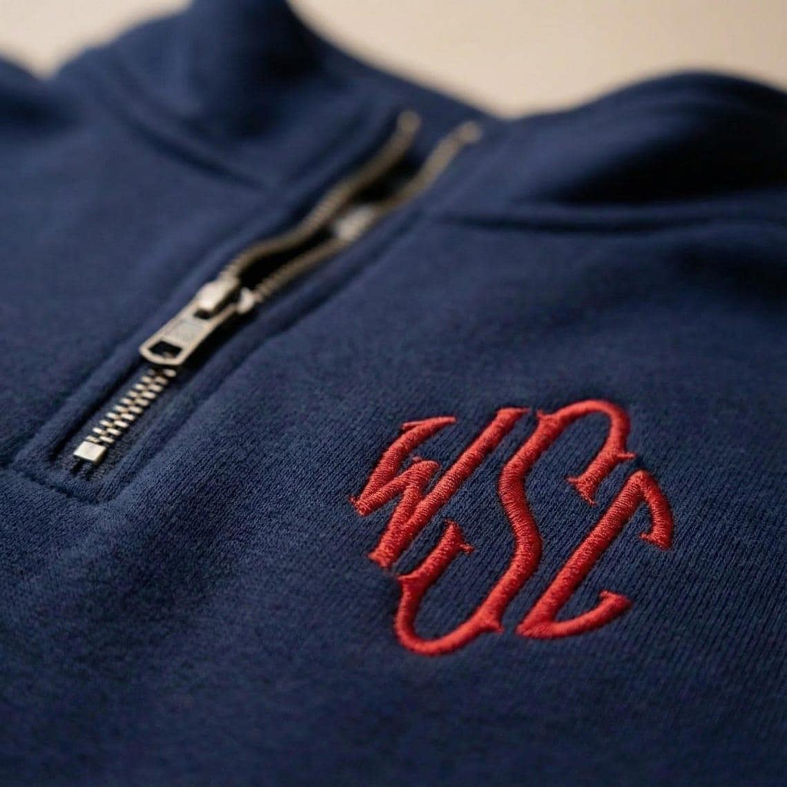 Custom Embroidered J.E.E Epstein Quarter Zip Sweashirt USA Sleeve Sweatshirt, Monogram Quarter Zip Embroidered Shirt, Fleece Unisex Pullover