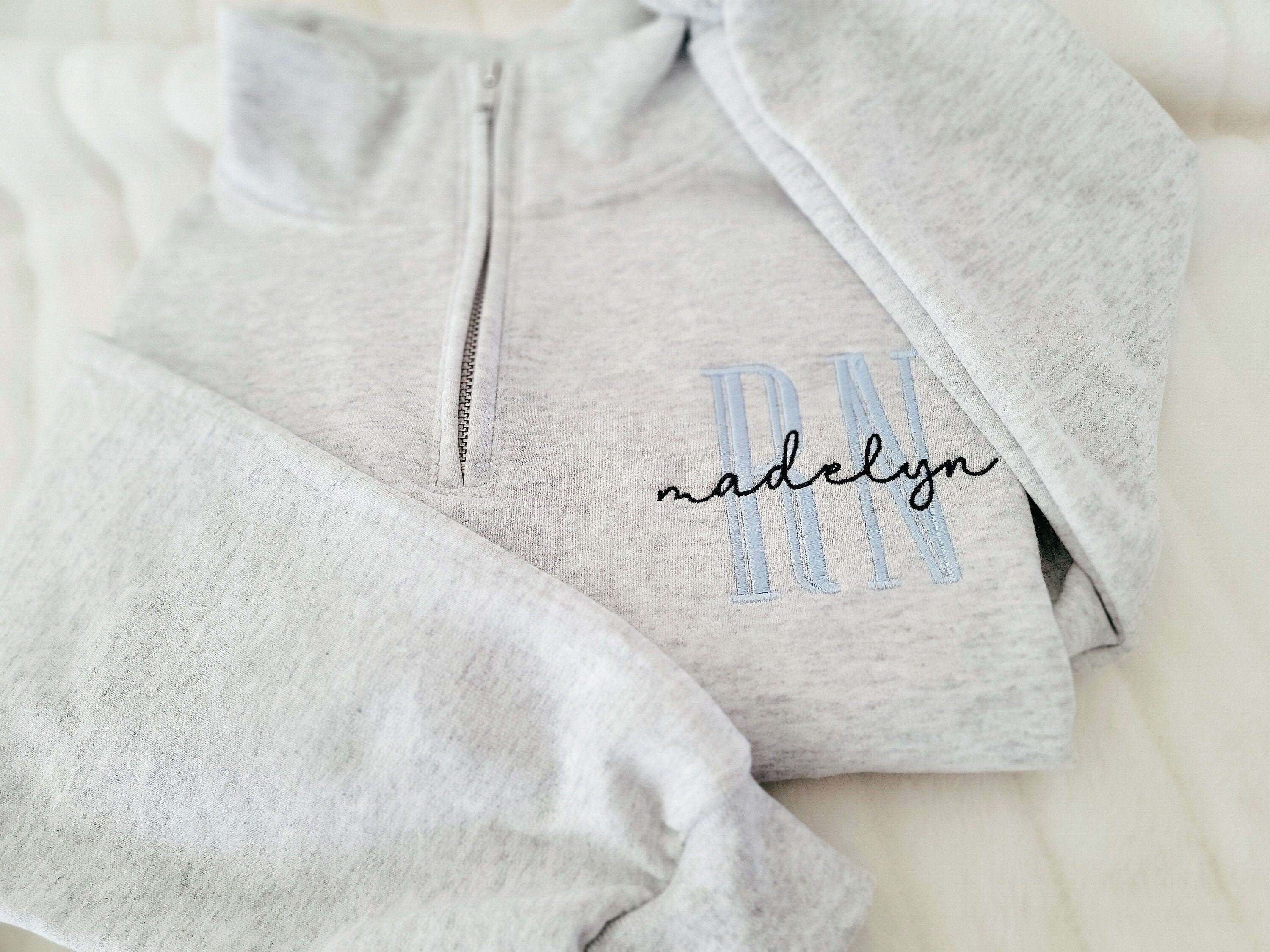 Nurse Custom Quarter Zip Sweatshirt - Jerzees Nublend Quarter Zip - Custom Embroidered-Personalized-Nursing Graduation-Nurse-RN-Gift for her