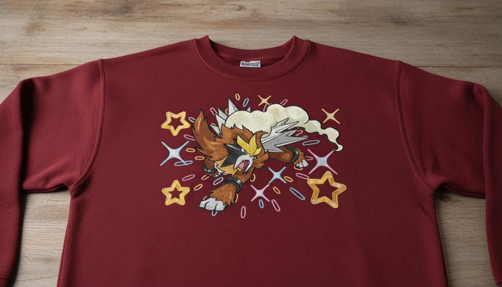 Entei Embroidered T-Shirt, Pokemon Character Embroidery Sweater, Snorlax Anime Embroidery Hoodie, Fashion Clothing, Gift For Her