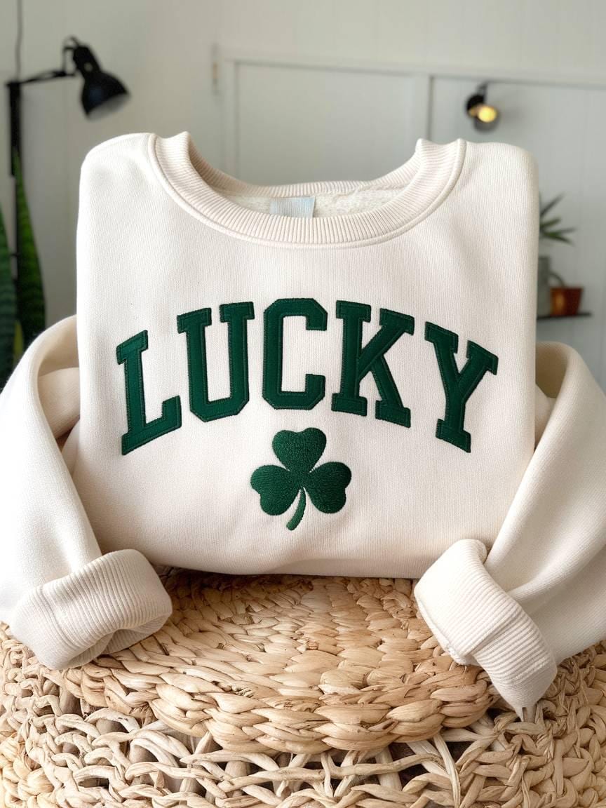 Personalized Shamrock Embroidered Kids Sweatshirt, Custom Name St. Patrick’s Day Irish Surname Sweatshirt, Cozy Green Holiday Pullover