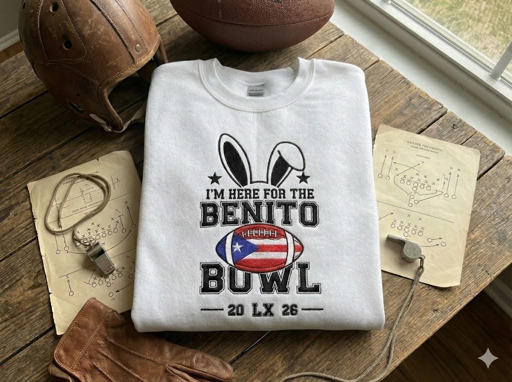 Embroidered Benito Bowl Sweatshirt – Football Fan Shirt 2026 | Puerto Rico Bowl Game Crewneck, Unisex Sports Gift