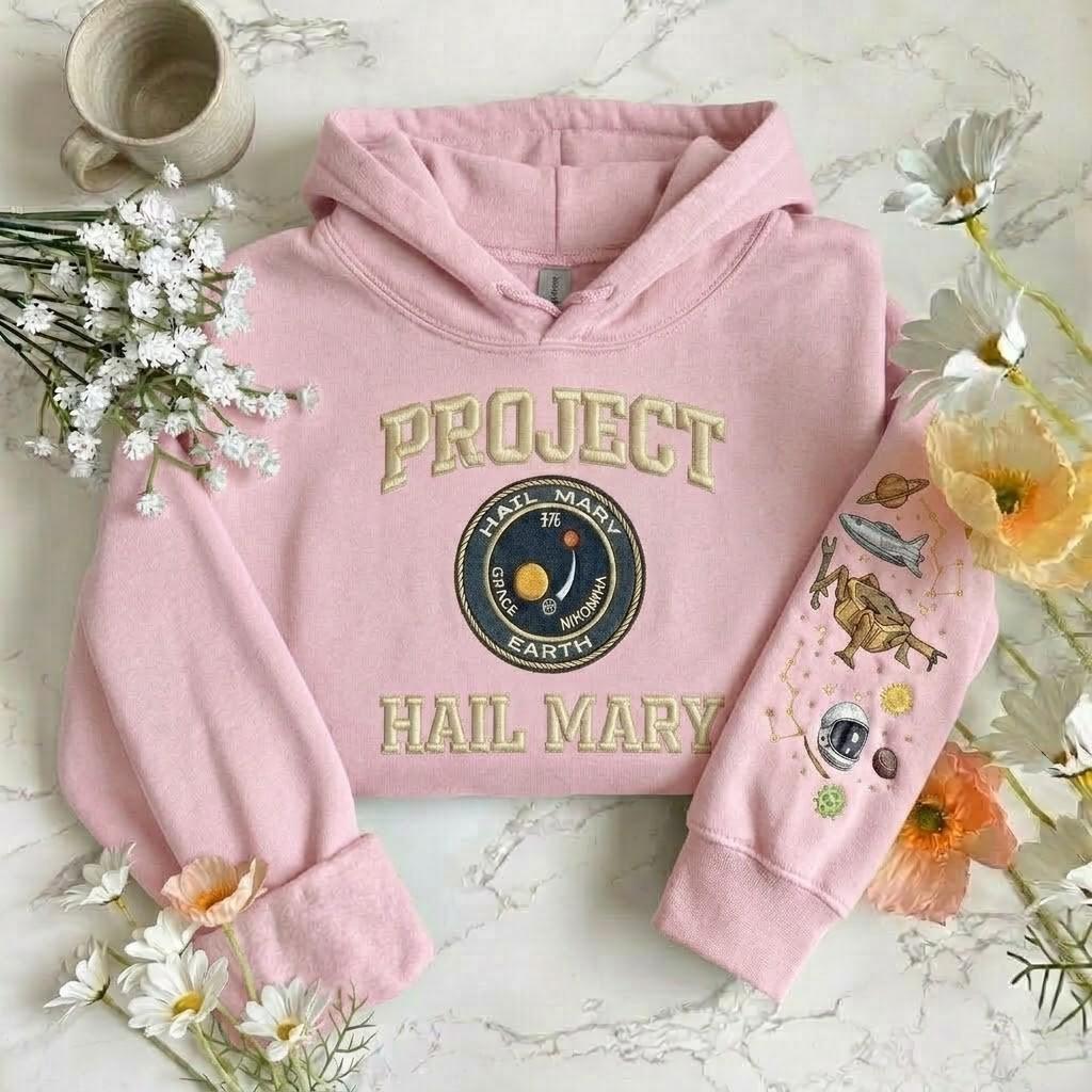 Embroidered Project Hail Mary Crewneck, Sci Fi Reader Gift Embroidered Sweatshirt, Bookish Lovers Clothing Gift