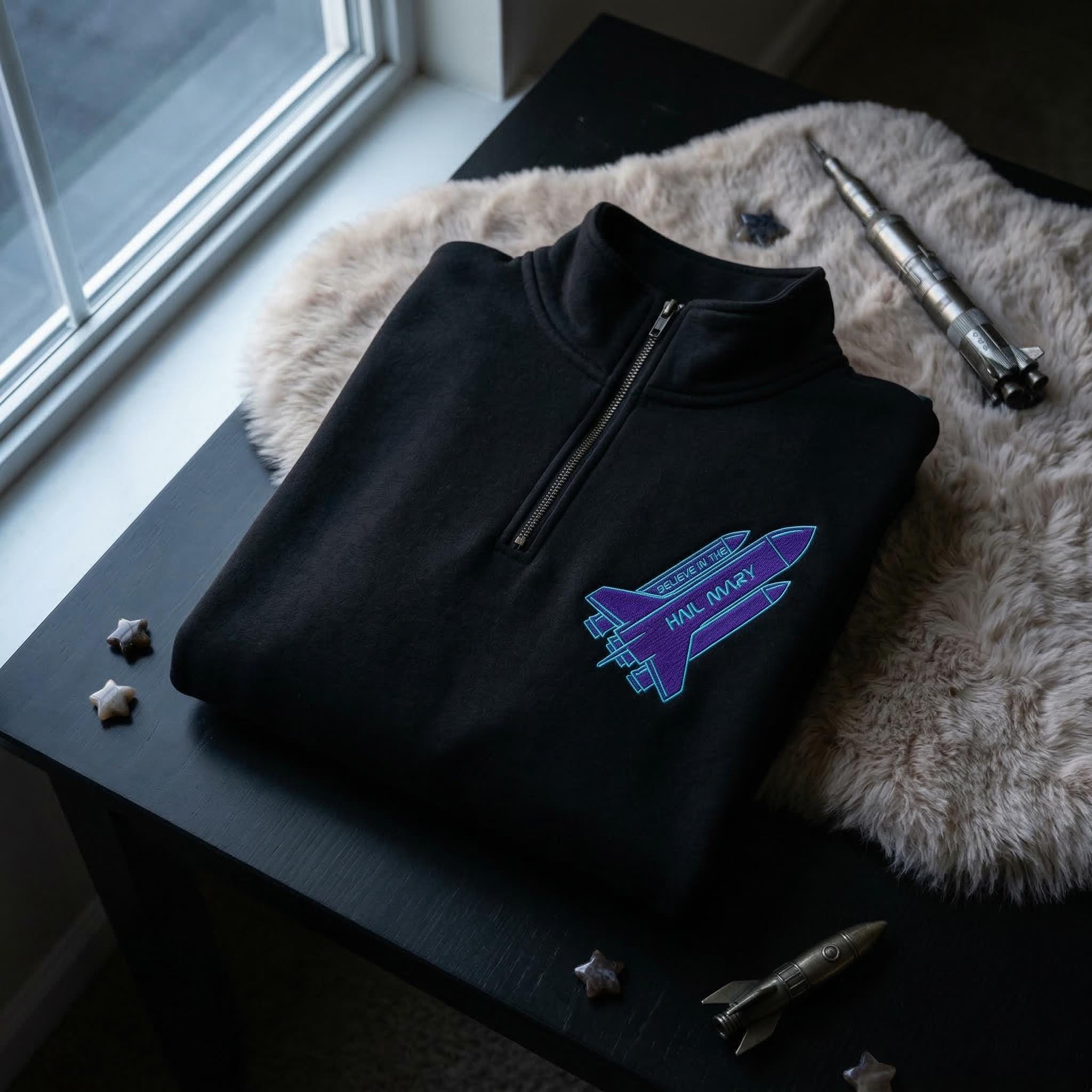 Embroidered Amaze Amaze Amaze Sweatshirt, Sci-Fi Hail Mary Embroidery Sweater, Funny Space Quote Shirt, Book Lovers Gift