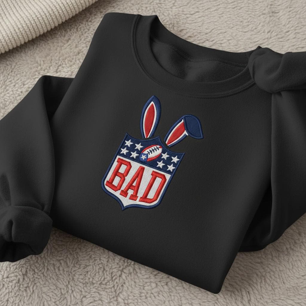 Embroidered Benito Bowl Sweatshirt – Super Football Shirt, Bad Game Day Bunny Crewneck, Puerto Rico Super Bowl Fan Gift