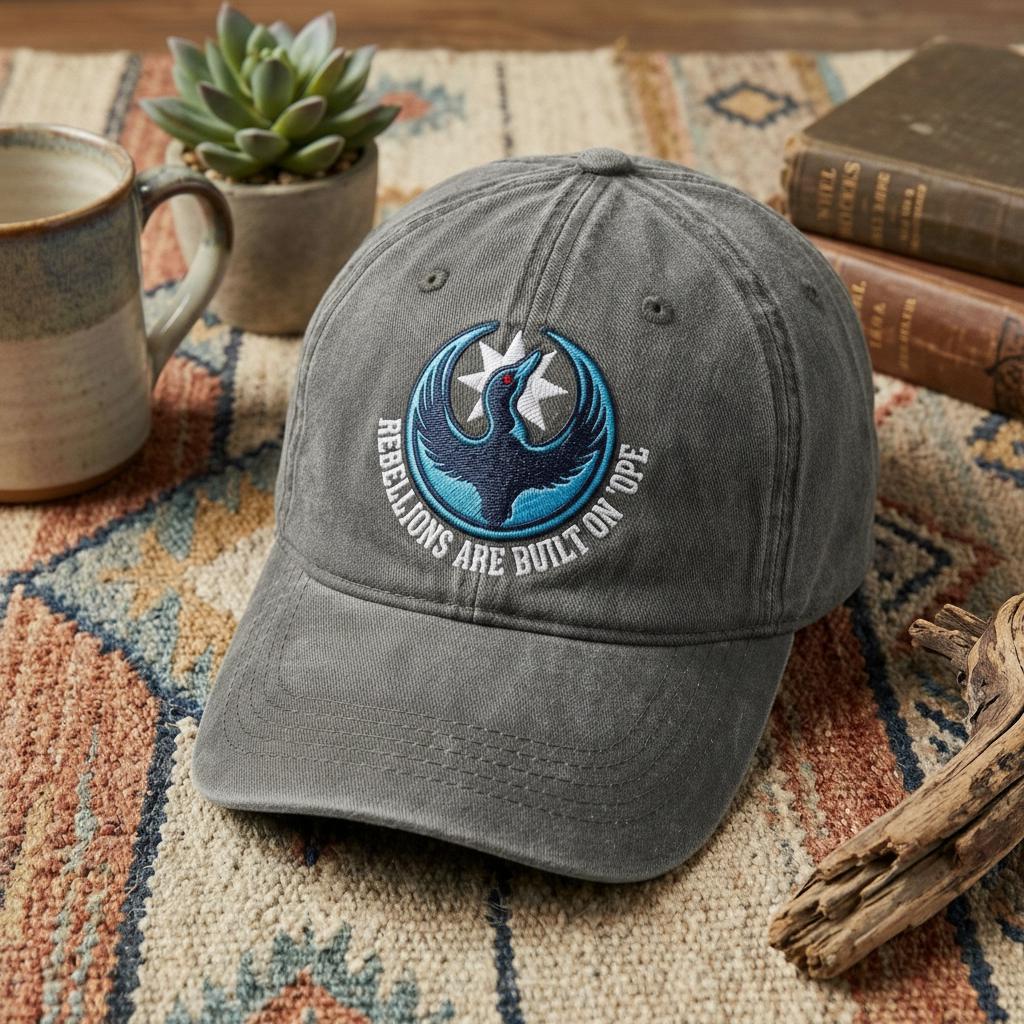 Rebellions Are Built On Hope Embroidered Hat, Minnesota Rebel Alliance Political Hat, MN State Bird Loon Protest + Resistance Hat