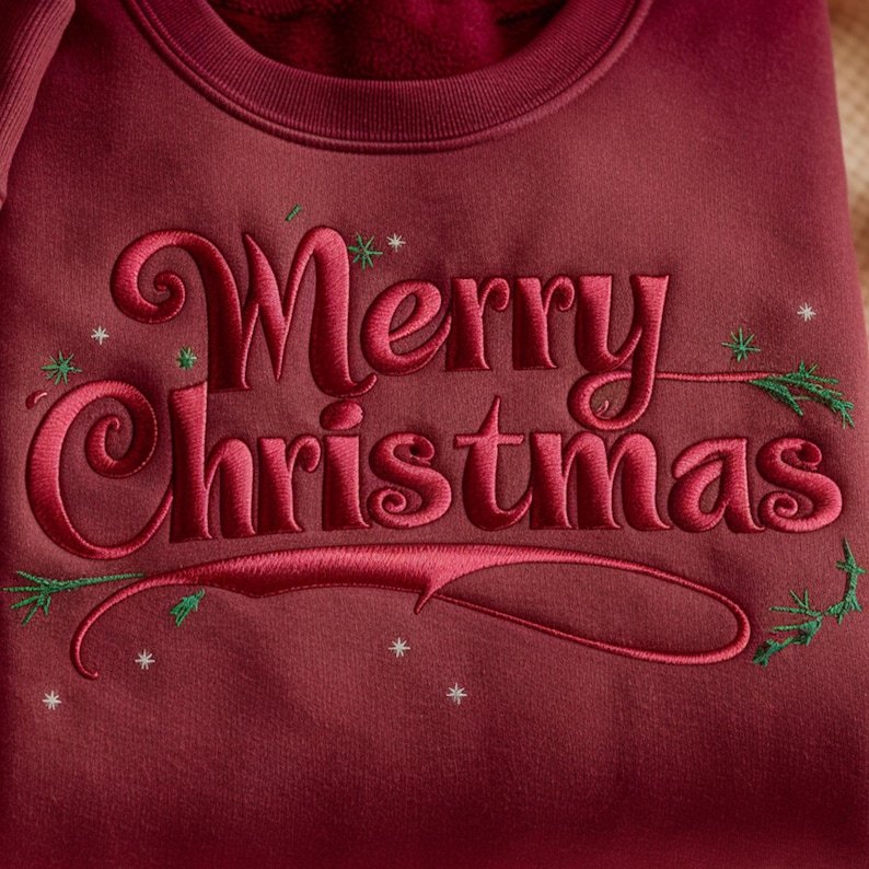 Merry Christmas Embroidered Shirt, Embroidered Christmas Sweatshirt, Xmas Shirt Gift XMASS03