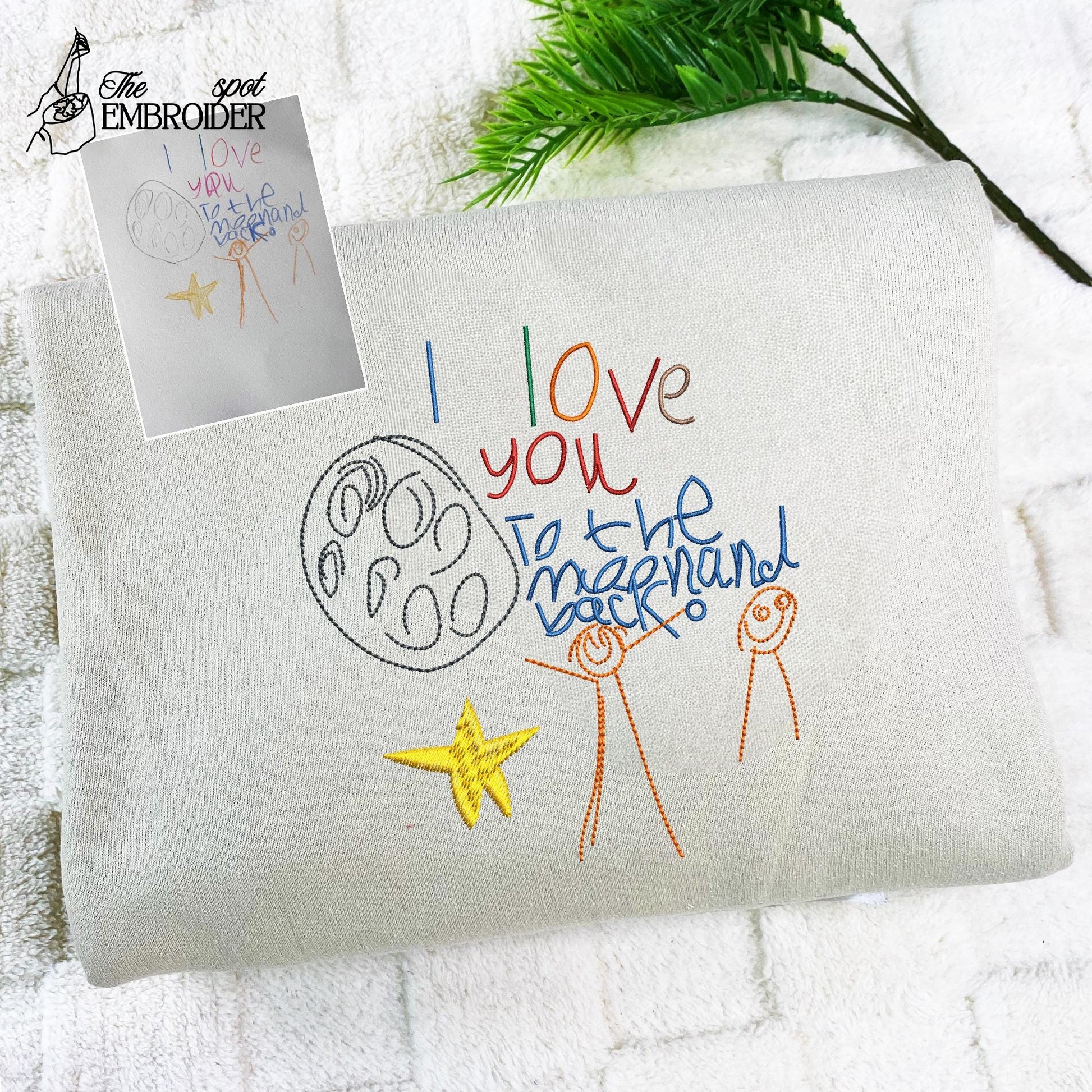 Comfort Colors® Custom Embroidered Kids Drawing T-Shirt, Gift for Mom, Mother's Day Gift, New Mom Gift, Father's Day Gift