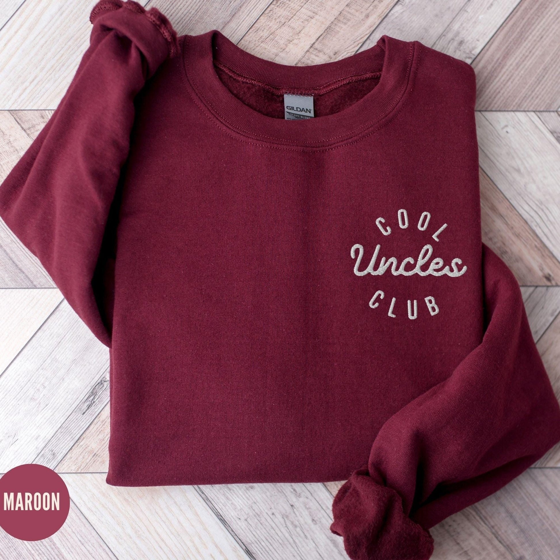 Embroidered Cool Uncles Club Sweatshirt, Cool Uncles Sweater for New Uncle, Pregnancy Announcement Gift for Uncle,Funny Uncle Birthday Gift