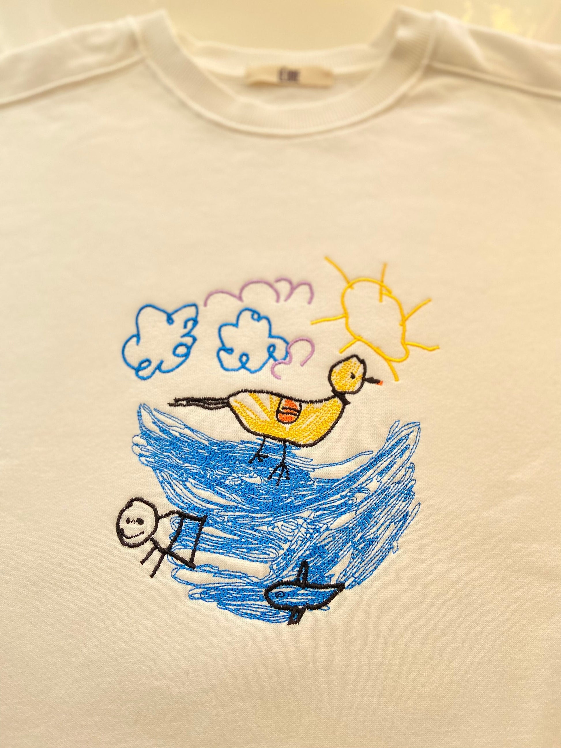 Comfort Colors® Custom Embroidered Kids Drawing T-Shirt, Gift for Mom, Mother's Day Gift, New Mom Gift, Father's Day Gift