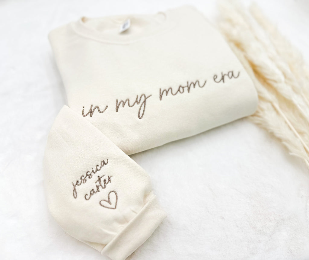 Embroidered 'In My Mom Era' Sweatshirt, Personalized Kids Names, Soft Mama Gift, Gift For New Mom, Mothers Day Gift