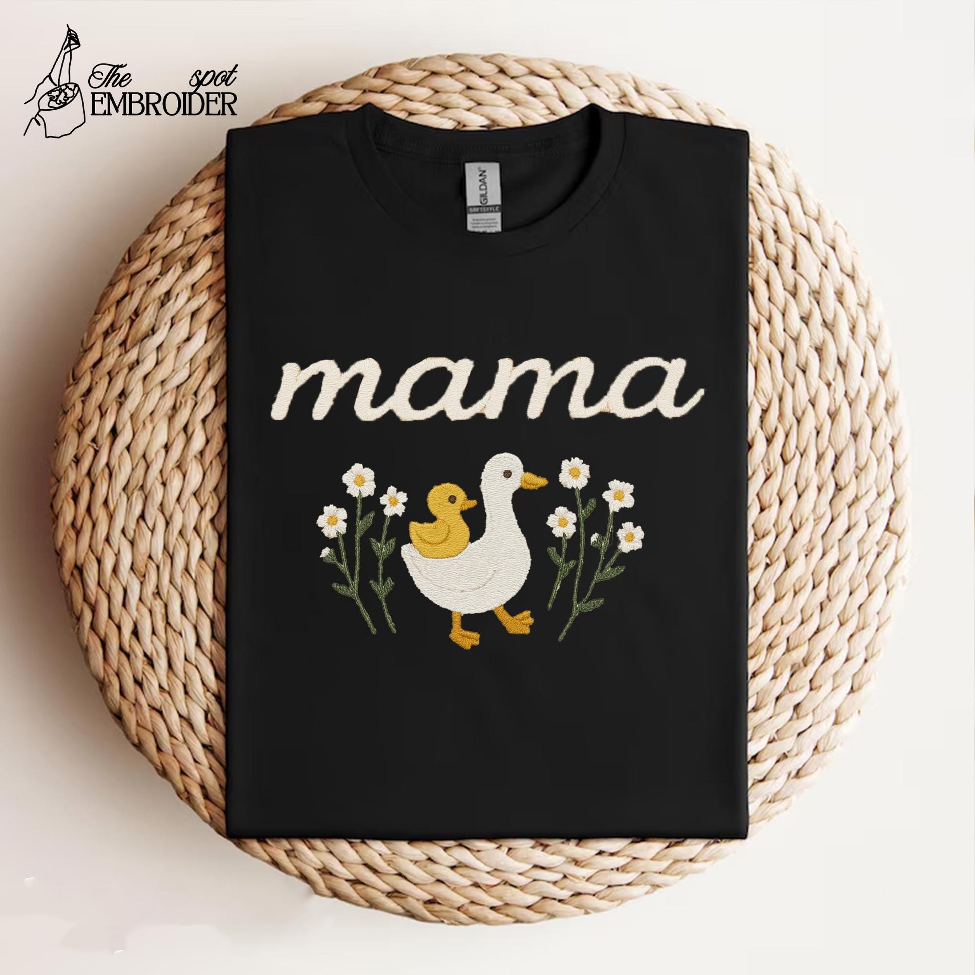 Mama Embroidered Sweatshirt, Cute Mama Goose Embroidery, Mothers Day Gift, Mom and Kids Shirt, Mama Duck and Ducklings, Mama and Chicks Crew
