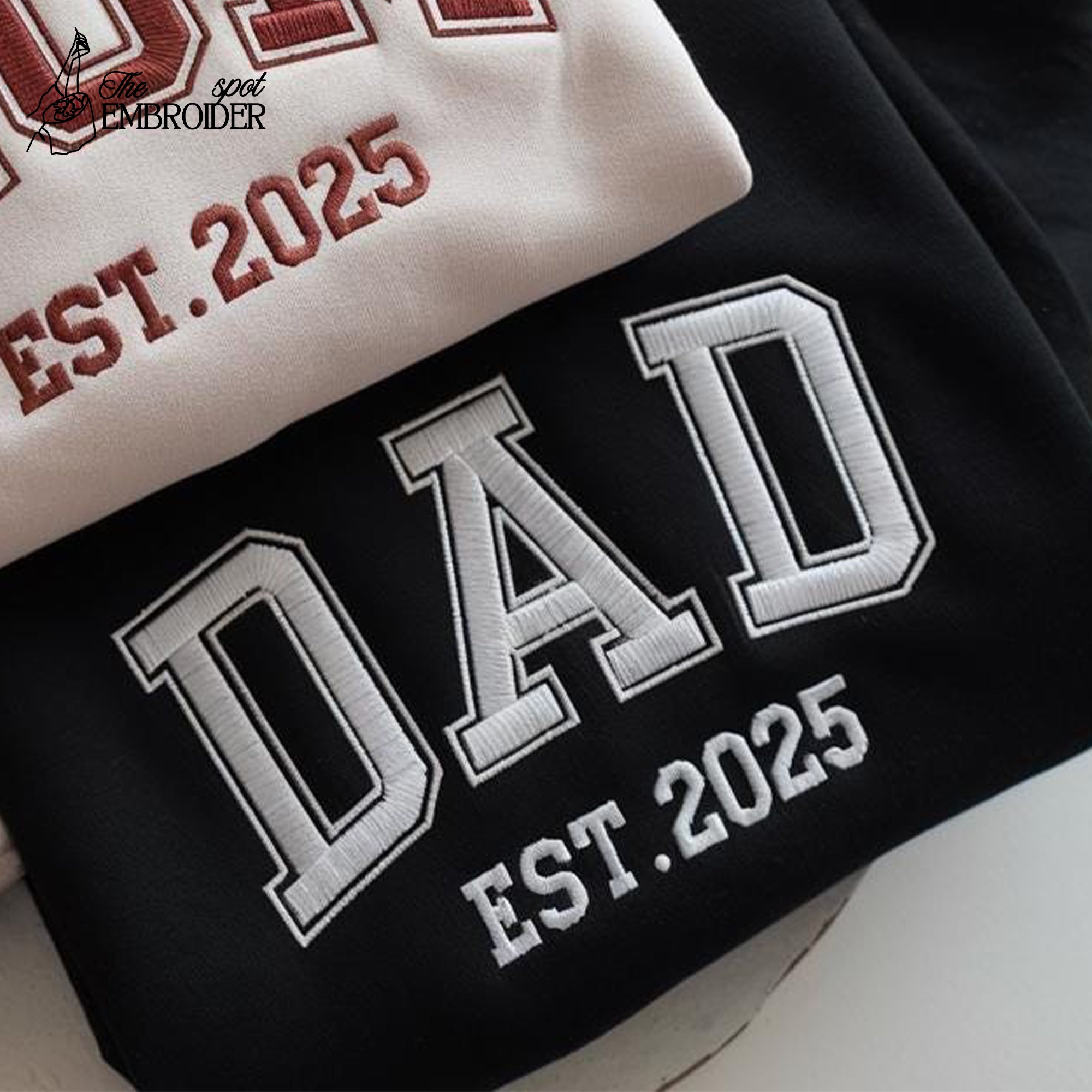 Personalized Mom & Dad Embroidered Sweatshirt, Custom Embroidery Parents Sweatshirt, Matching New Mom and Dad Shirt, Mom Dad Couple Shirt