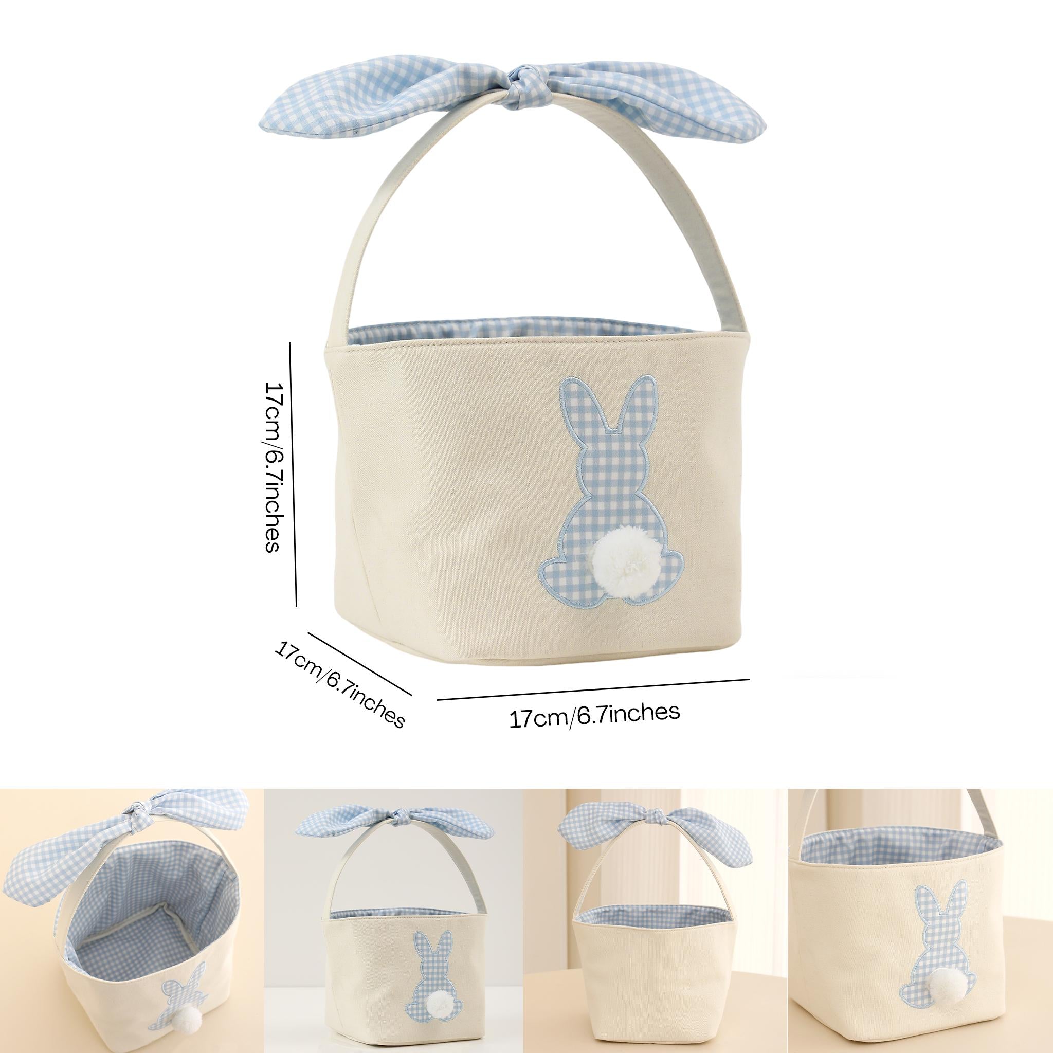 Personalized Kids Easter Basket, Toddler Easter Gift, Easter Egg Hunt Basket, Baby Shower Gift, Embroidered Name