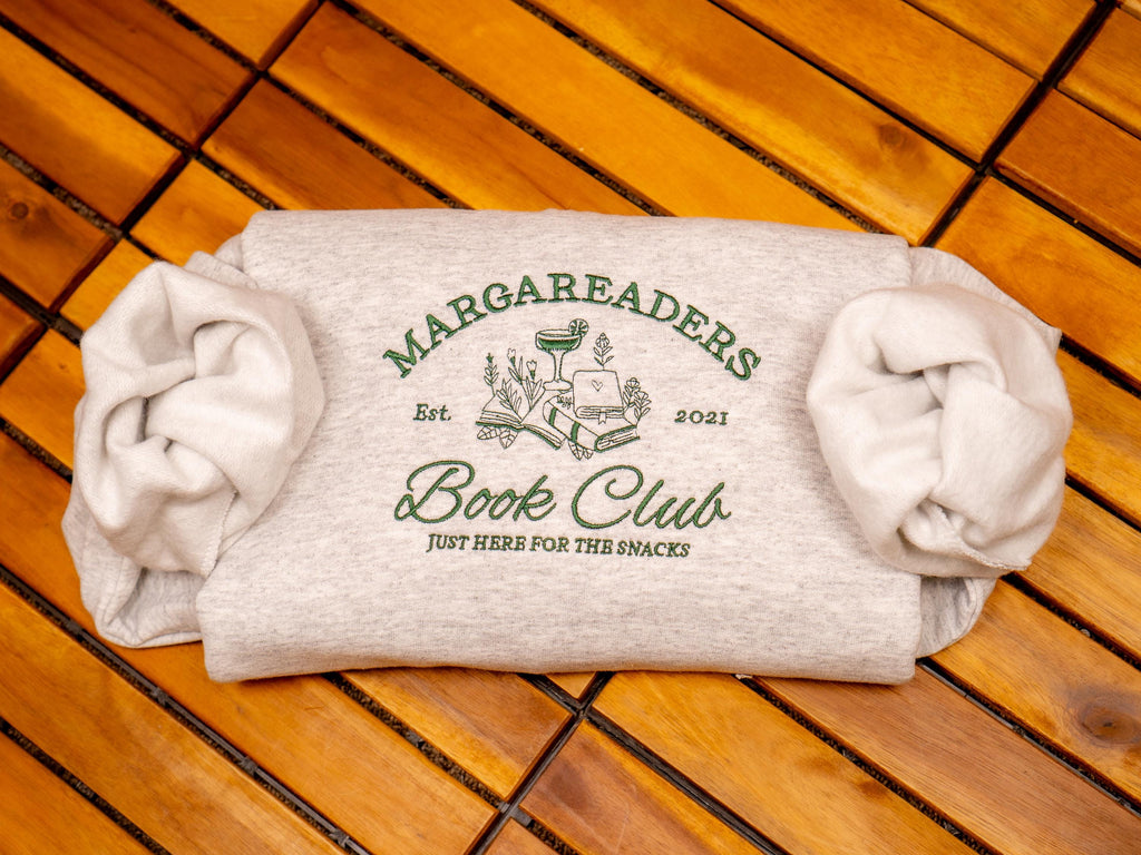 Embroidered Book Club Sweatshirt, Custom Book Club Crewneck, Personalized Reader Gift, Book Lover Shirt, Bookish Group Merch
