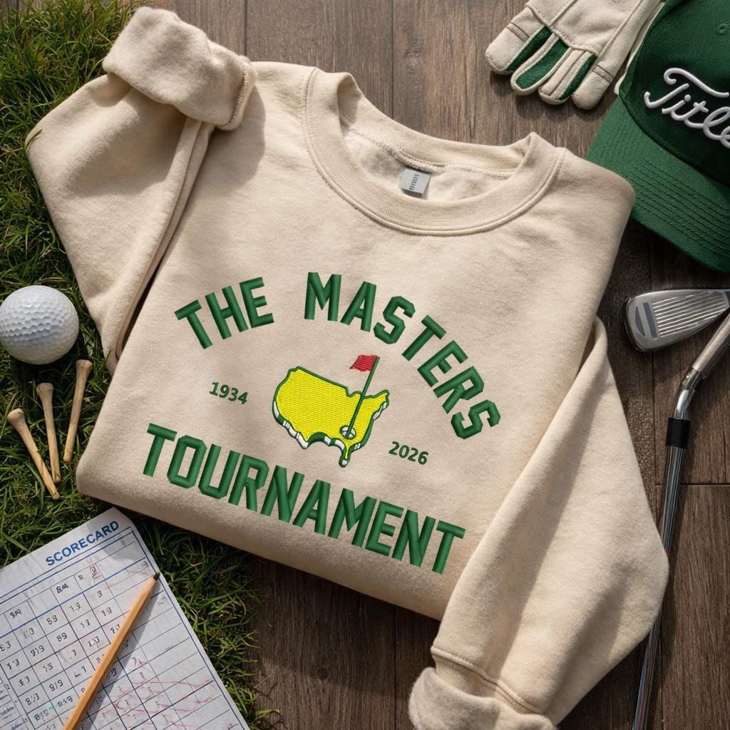 Master Tournament Embroidered Shirt, Golf Club Crewneck, Gift for Golf Lovers, Sport Embroidery Outfit