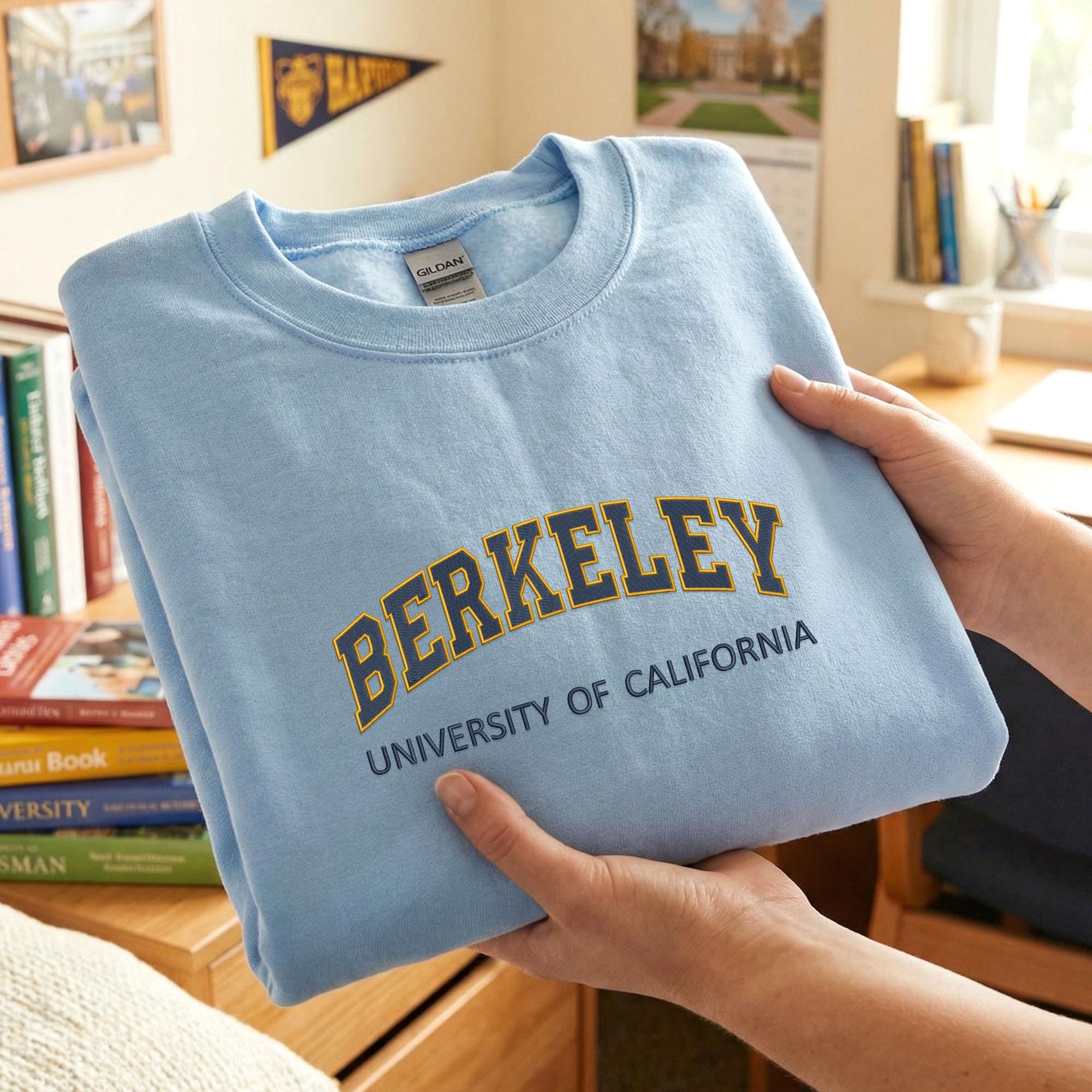 Custom Filled Embroidered Varsity Sweatshirt, Personalized College University Crewneck, Game Day Apparel, Custom Team Name Gift, Unisex Sweatshirt
