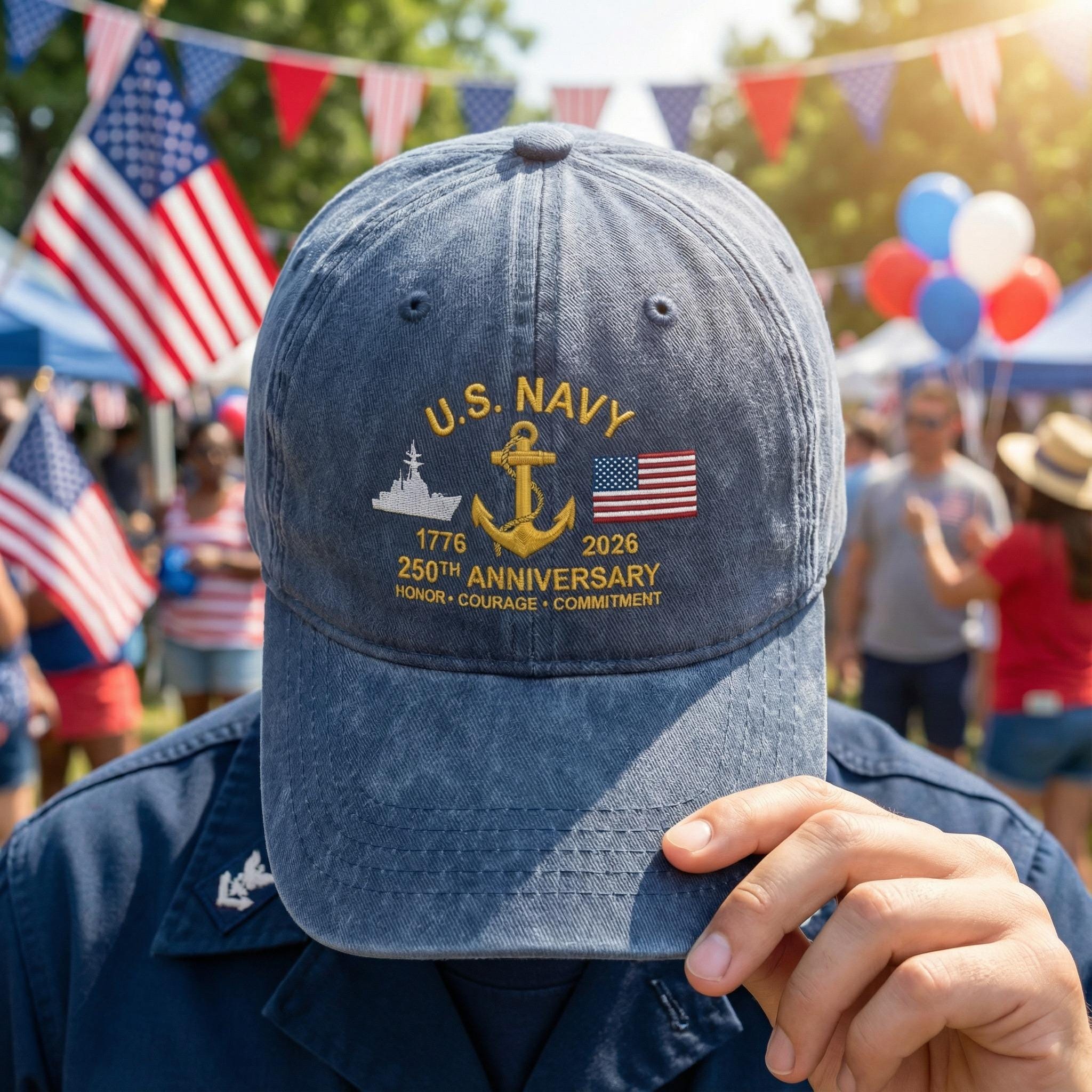 250th Anniversary USA Embroidered Baseball Hat, Patriotic American Flag Cap, 1776–2026 Semiquincentennial Hat, 4th of July Veteran Gift, Gift for Dad (Copy)