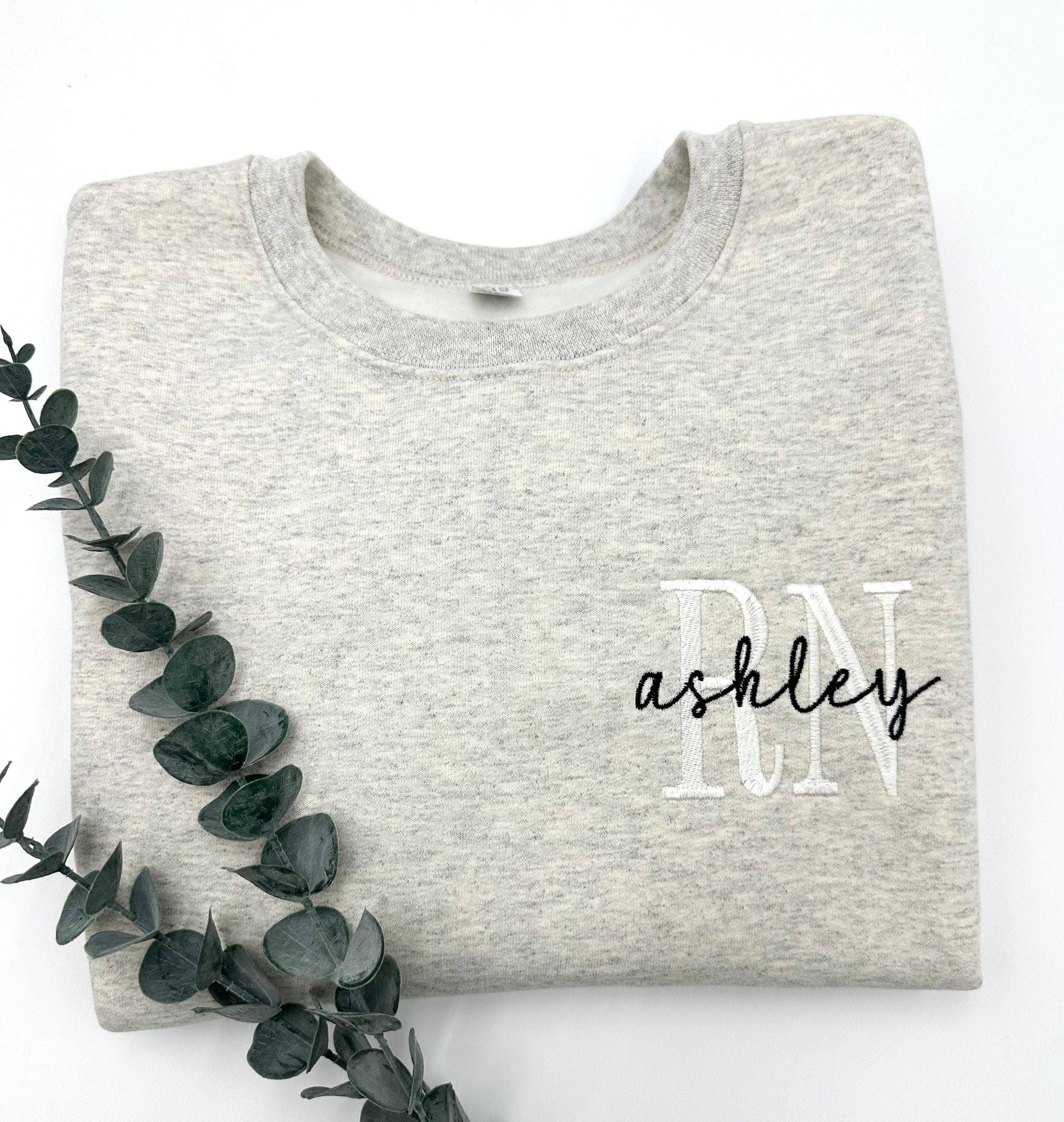 Embroidered Nurse Sweatshirt Hoodie: Athletic Block Gemma, Nursing School Gift