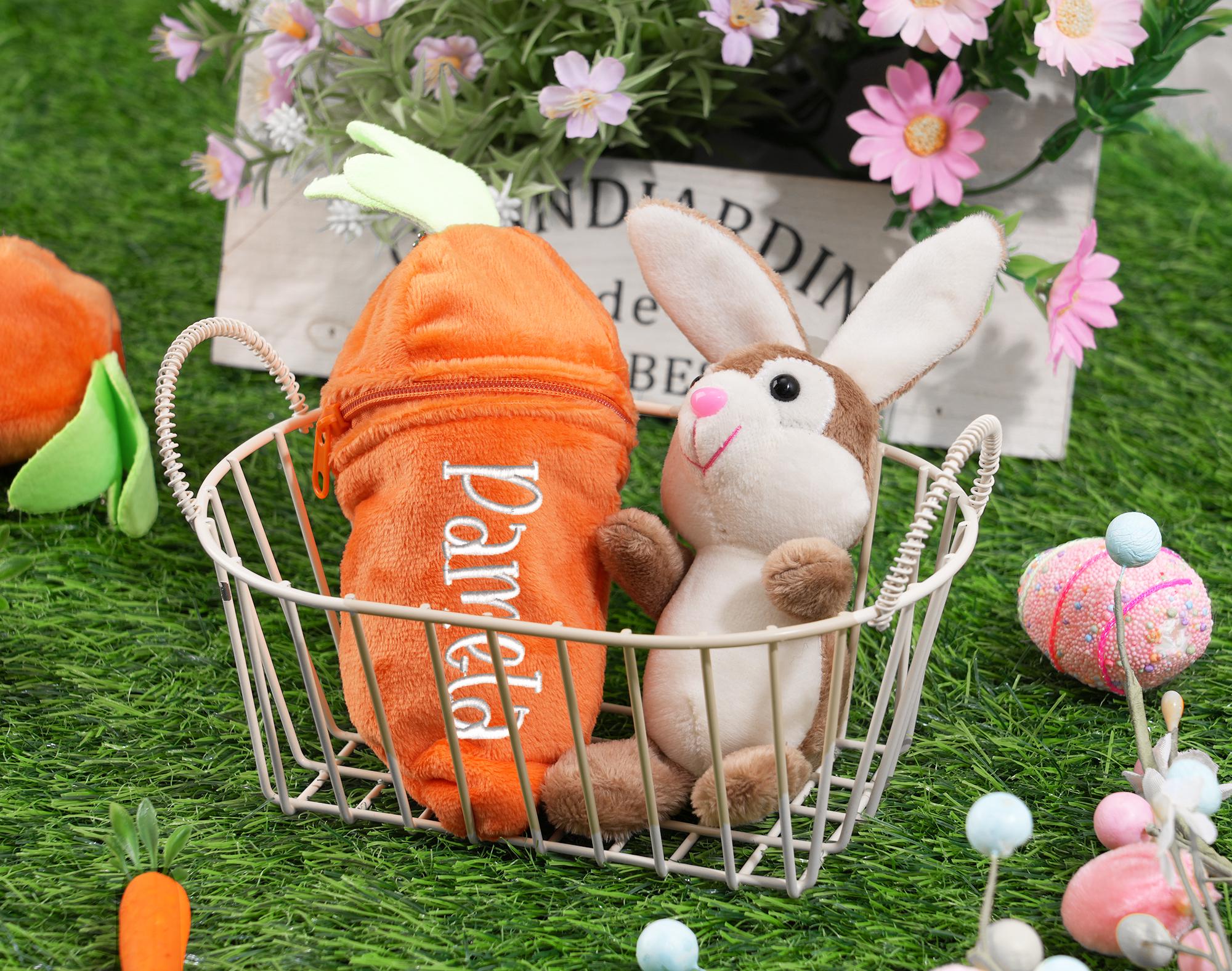 Personalized Bunny Rabbit: Plush Reversible Carrot Keychain, Custom Stuffed Animal Keychain, Easter Gifts