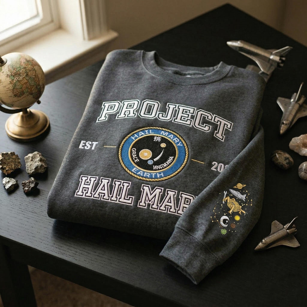 Embroidered Erid Planet Project Hail Mary Shirt, Rocky Amaze Amaze Amaze Embroidery Shirt, Sci-fi Fantasy Bookish Sweater, Book Lovers Gift