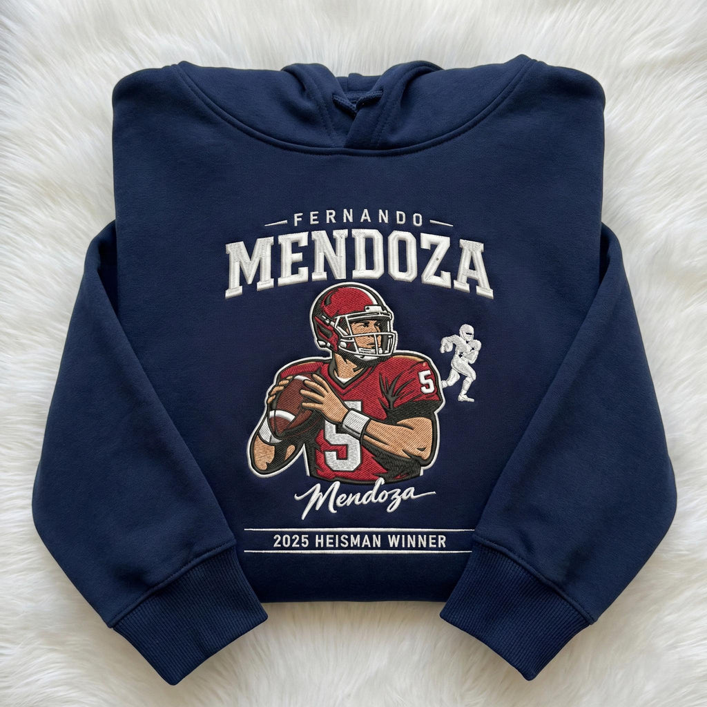 Embroidered Mendoza Indiana Football Sweatshirt, Let’s Go Hoosiers Shirt, Trendy Game Day Apparel, Unisex Hoodie, College Football Fan Gift