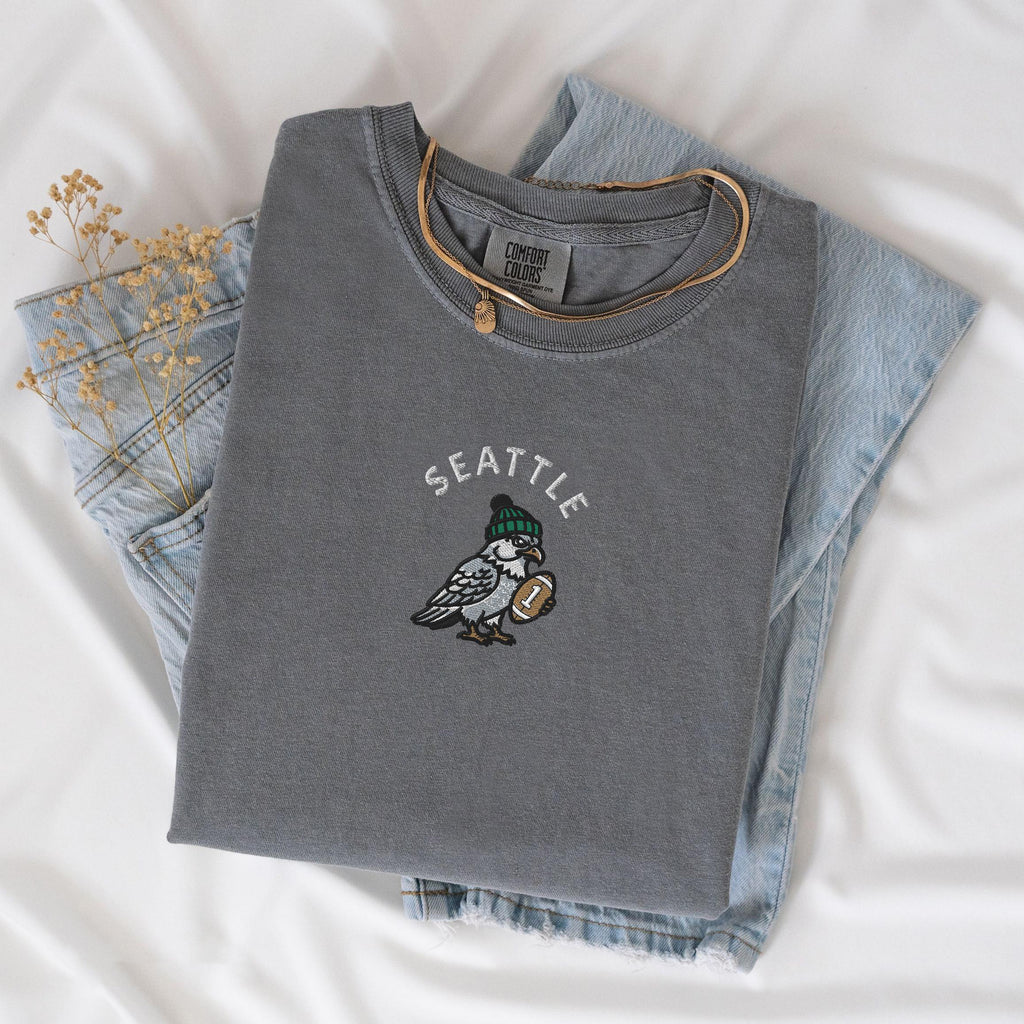 Embroidered Seattle Seahawks T-Shirt, Game Day Football Shirt, Seahawks Fan Apparel, Unisex Team Tee