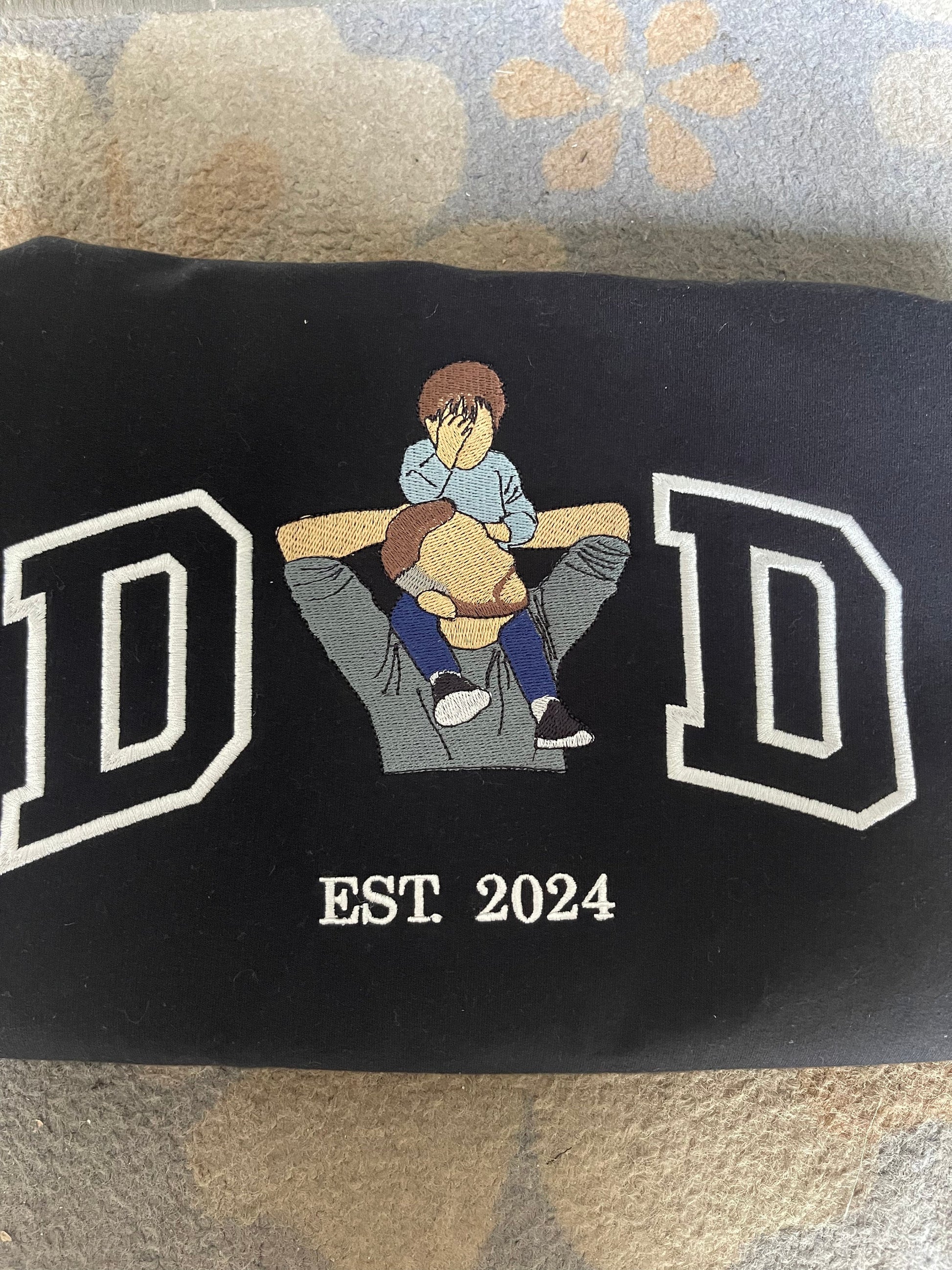 Embroidered Dad Shirt, Custom Father Embroidered T-Shirt, Personalized Photo Shirt