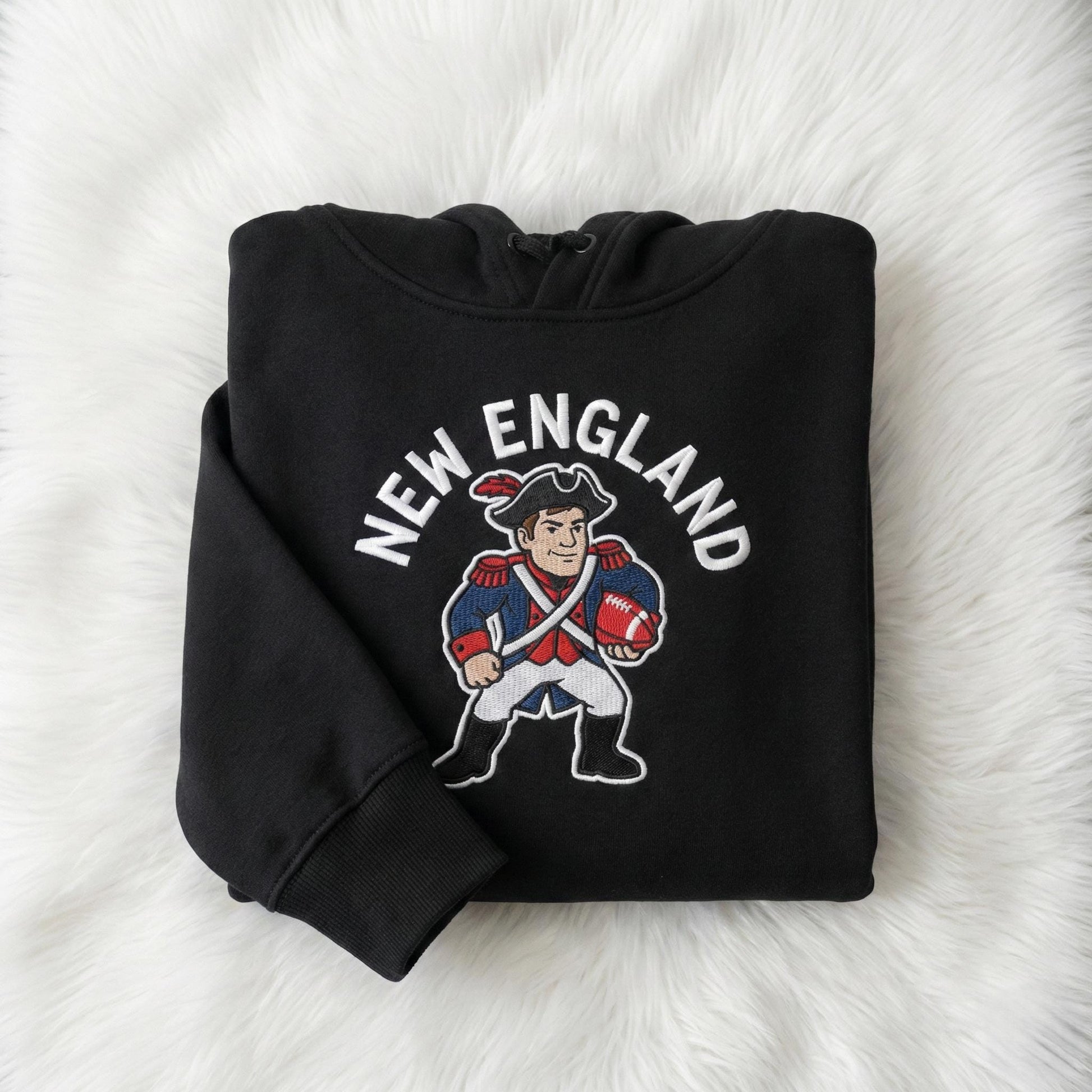 New England Football Embroidered Sweatshirt – Patriots Fan Gift Crewneck | Game Day Hoodie | Drake Maye Inspired Apparel