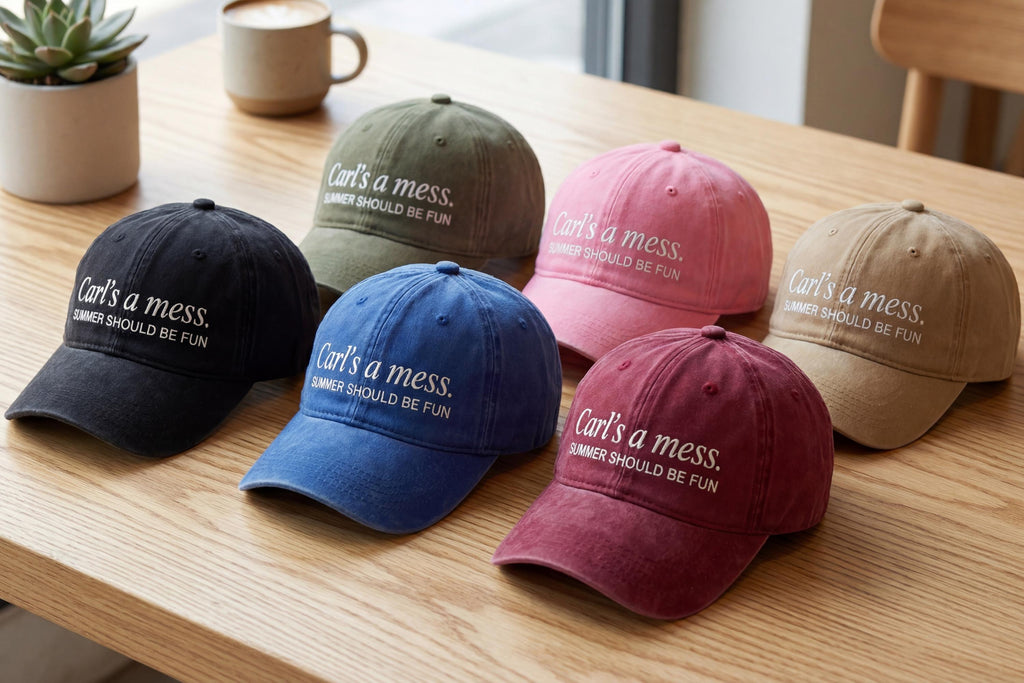 Carls a Mess Embroidered Dad Hat, Summer Should Be Fun Quote Cap, Minimalist Unisex Adjustable Hat, Casual Streetwear Gift Idea